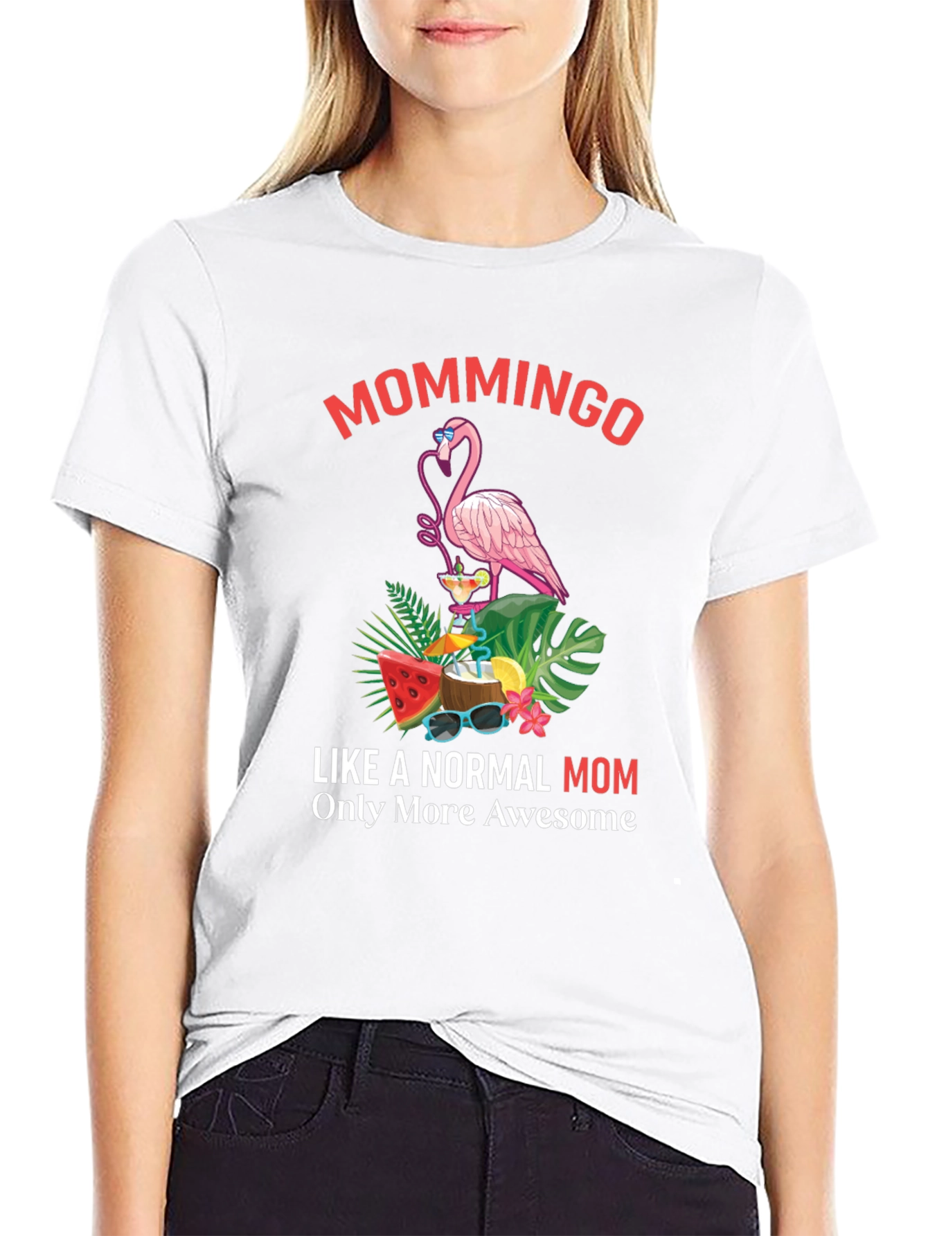 Mommingo T-Shirt - Tropical Flamingo Mom Tee