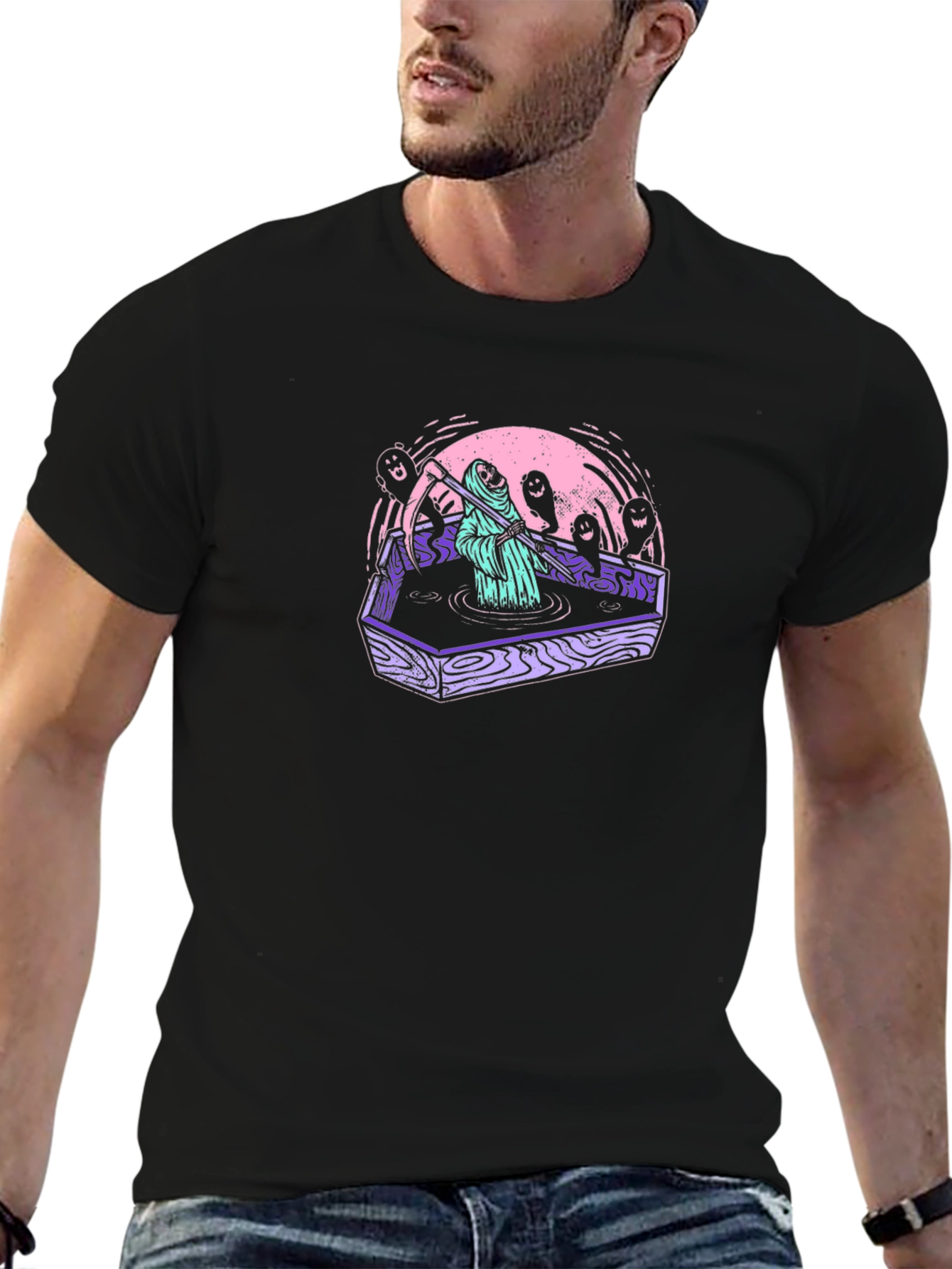 Grim Reaper Coffin Tee - Spooky Style