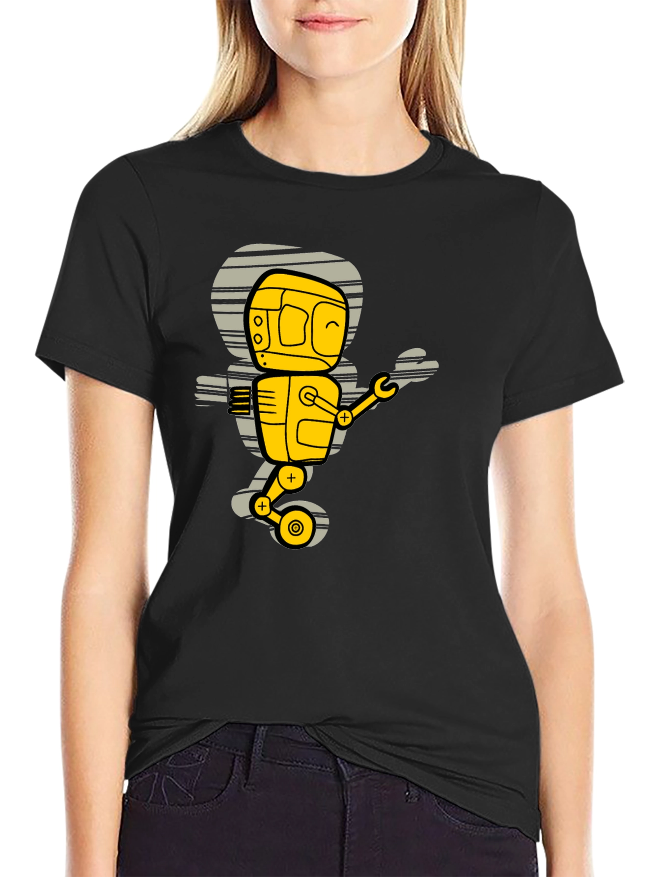 Robot Graphic T-Shirt - Black