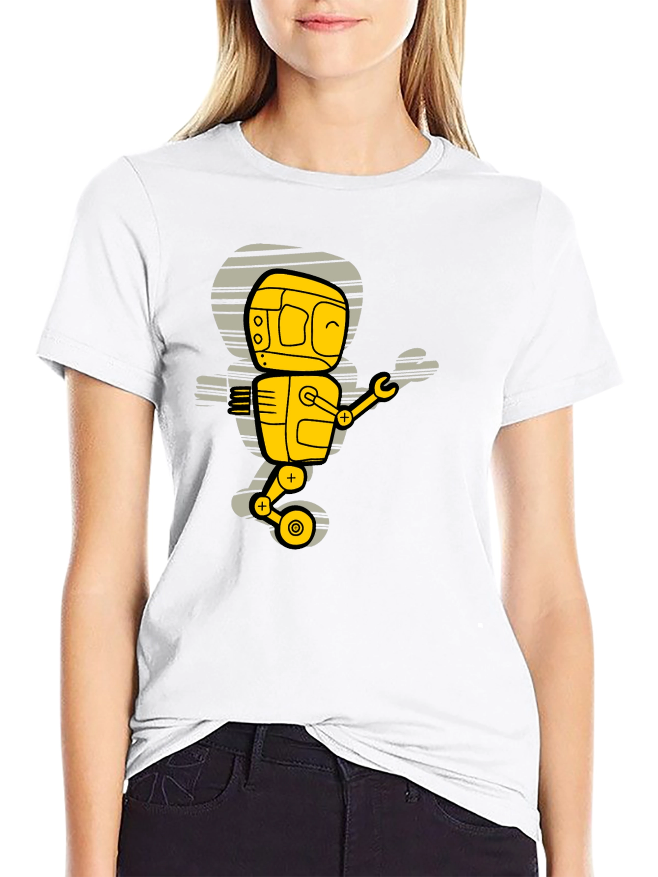 Robot Graphic T-Shirt - Black