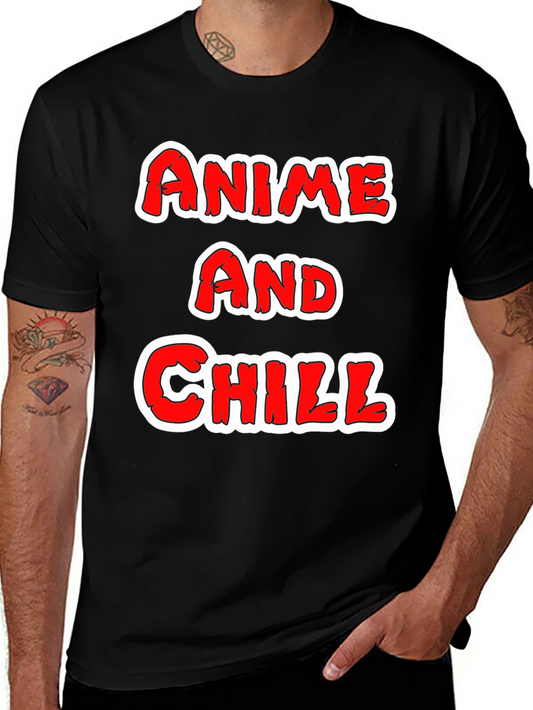Anime and Chill Black T-Shirt