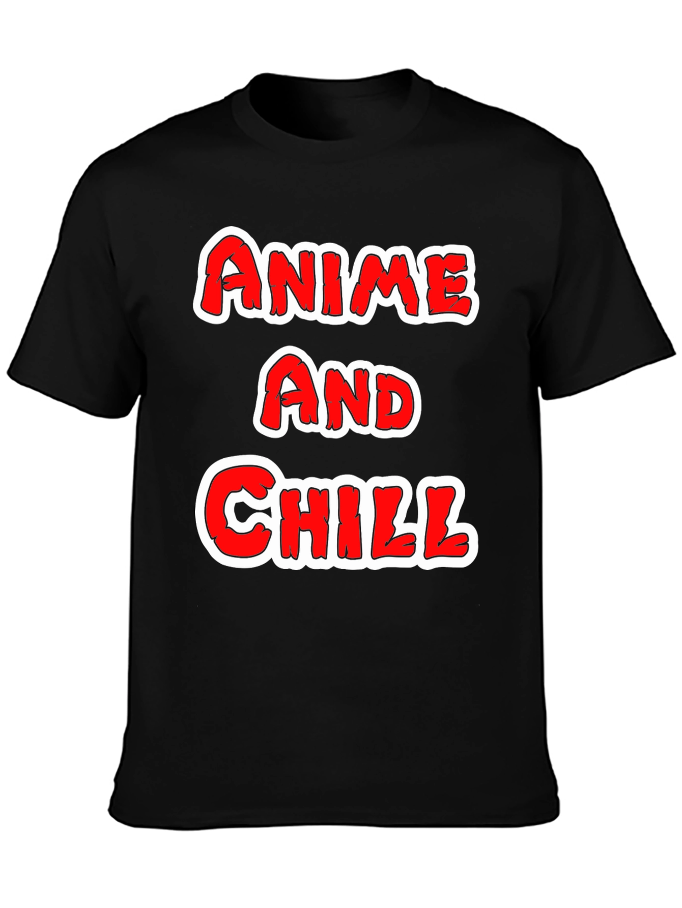 Anime and Chill Black T-Shirt