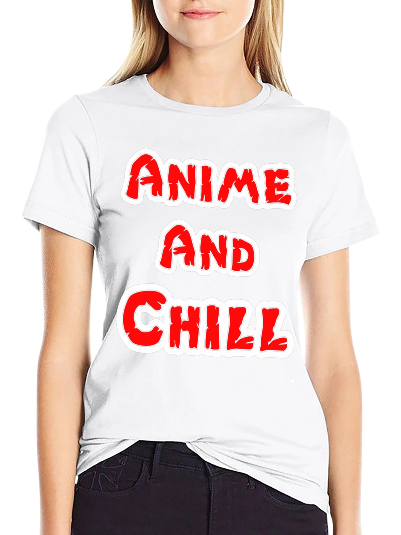 Anime and Chill Black T-Shirt