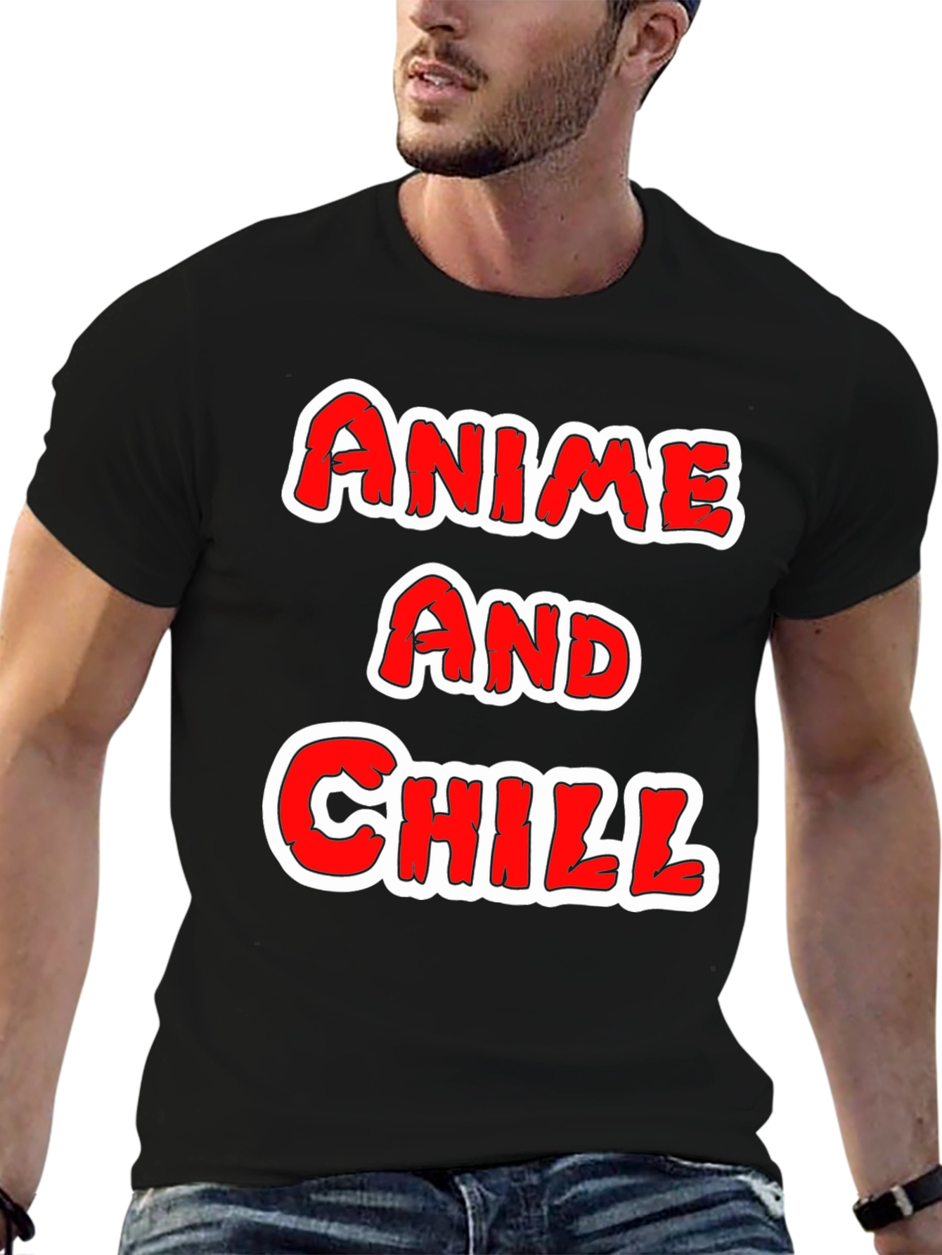 Anime and Chill Black T-Shirt