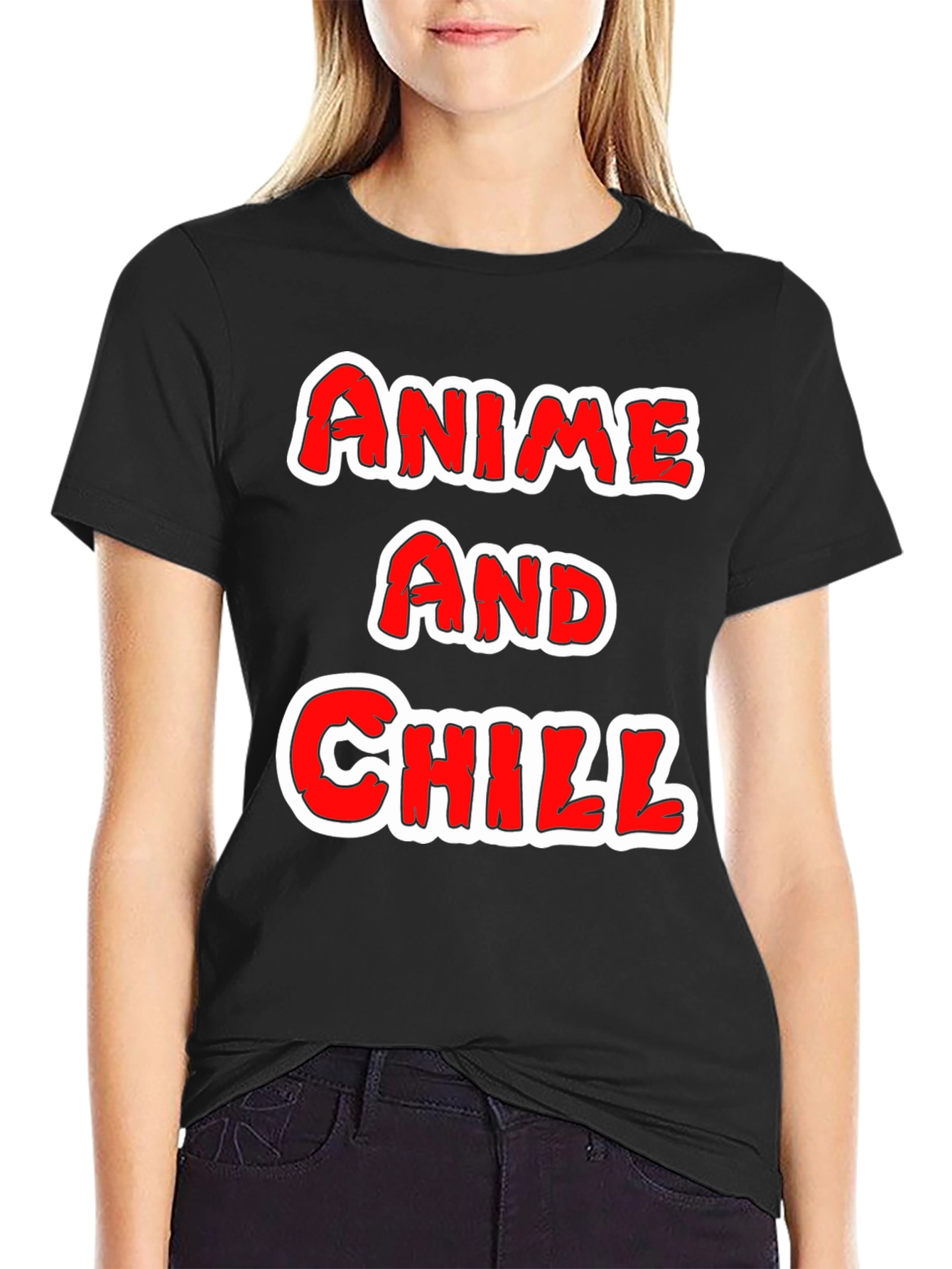 Anime and Chill Black T-Shirt