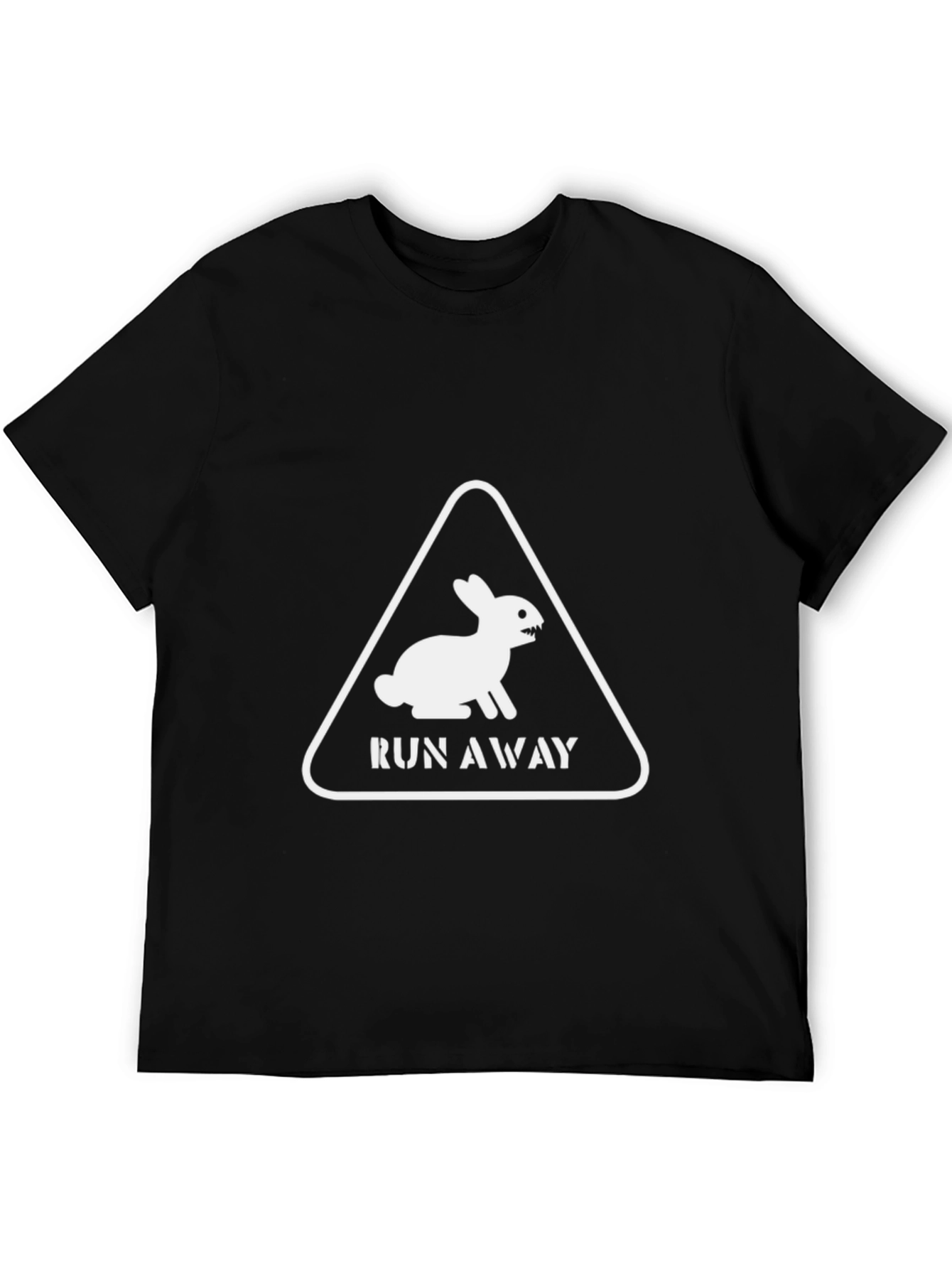 Run Away Rabbit Mens Black Graphic Tee