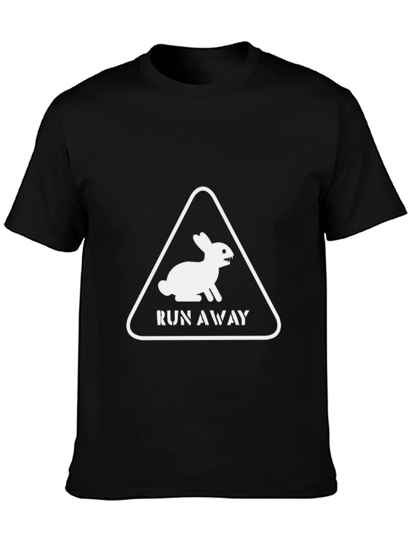 Run Away Rabbit Mens Black Graphic Tee