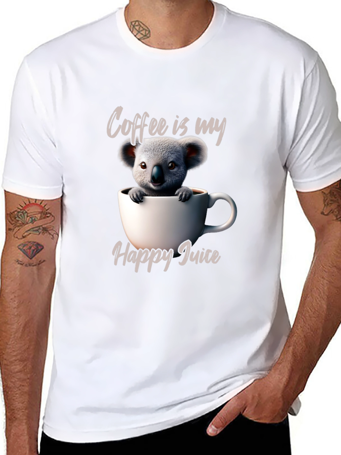 Cute Koala Coffee T-Shirt - Happy Juice