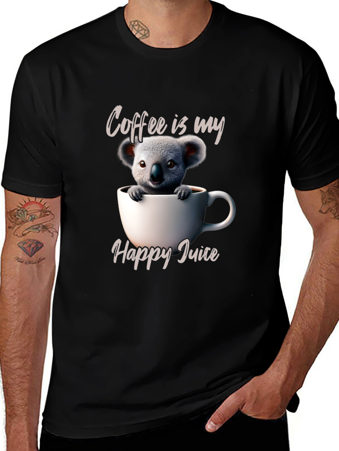Cute Koala Coffee T-Shirt - Happy Juice