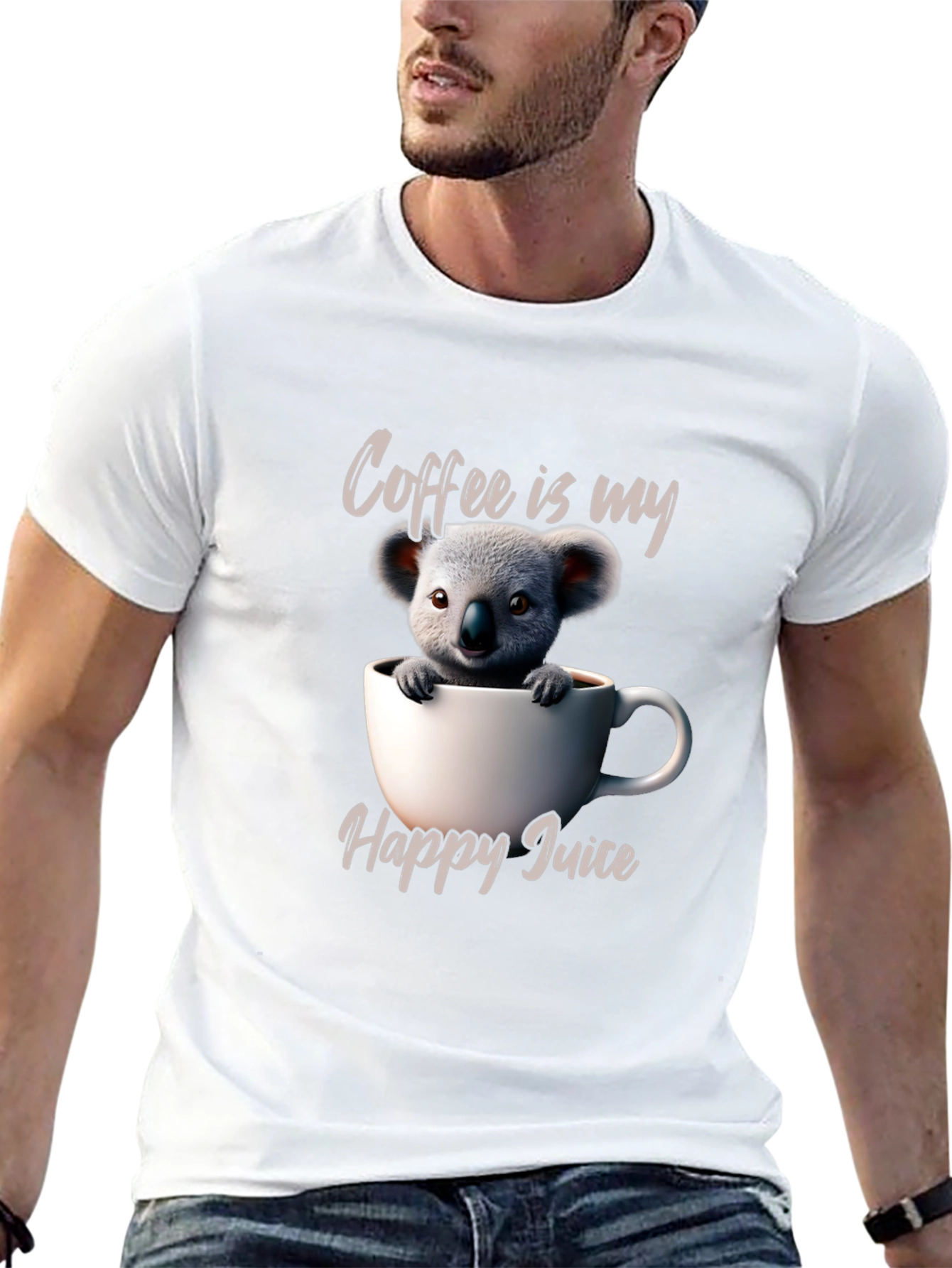 Cute Koala Coffee T-Shirt - Happy Juice