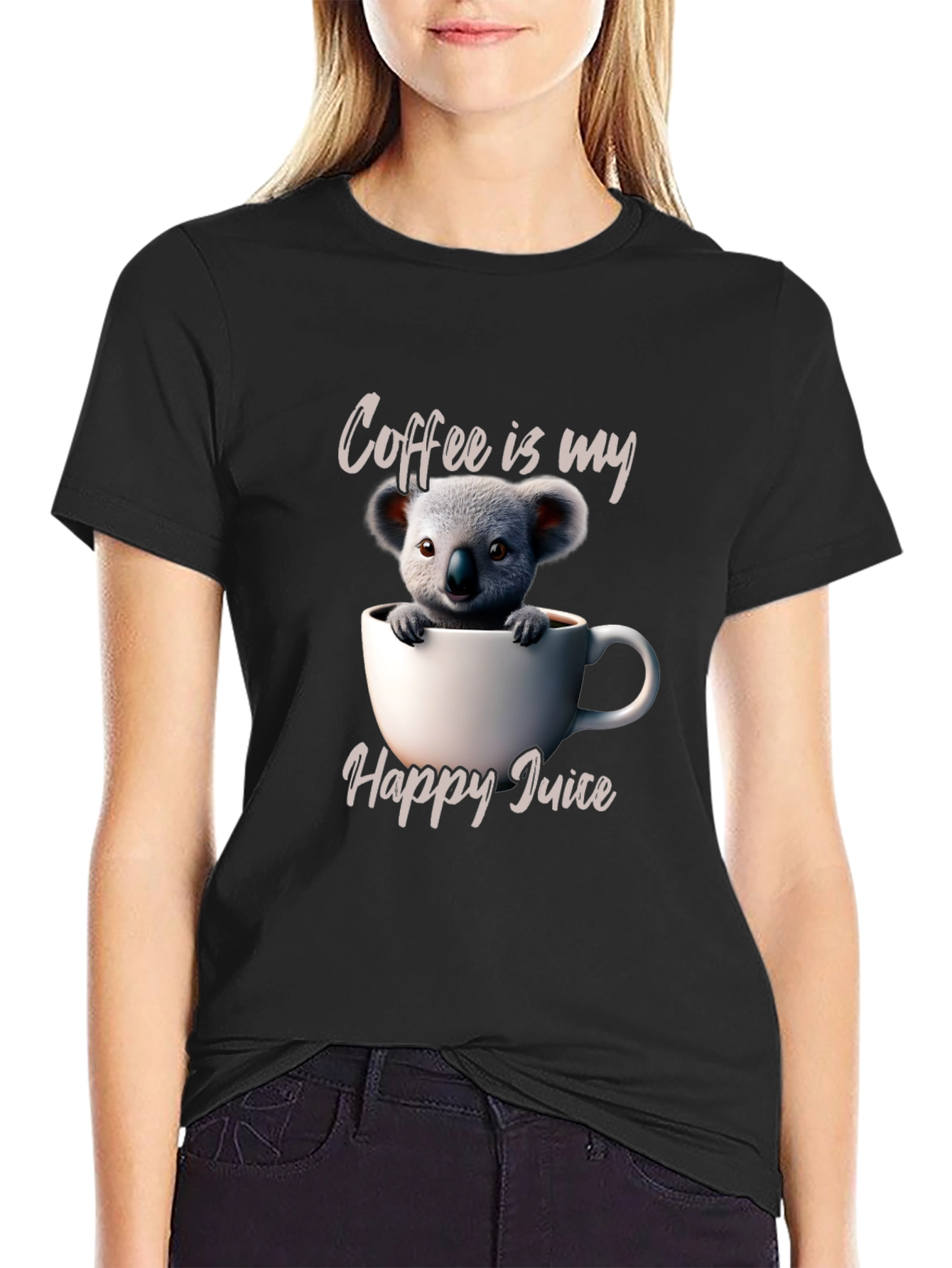Cute Koala Coffee T-Shirt - Happy Juice