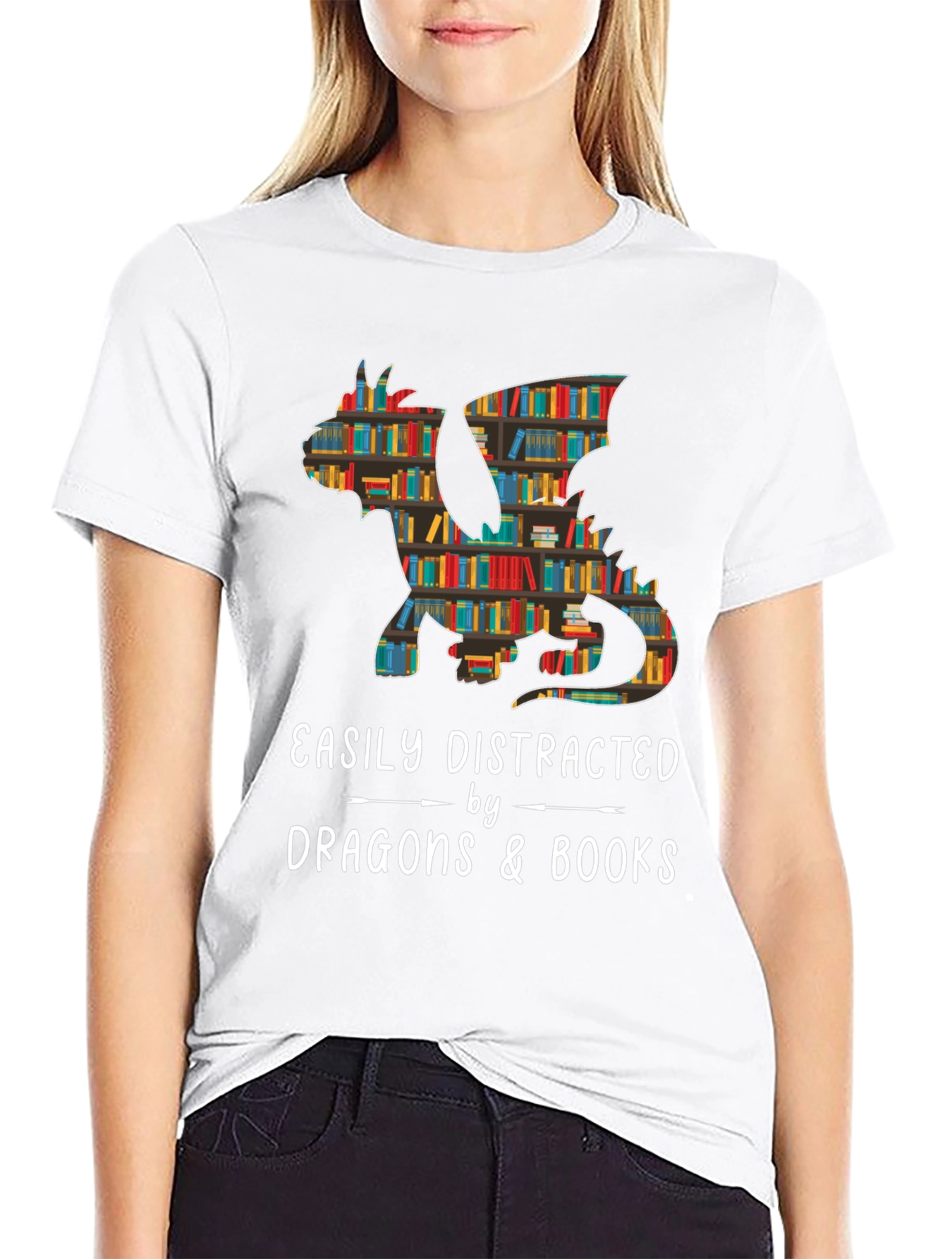 Dragon & Books Graphic Tee