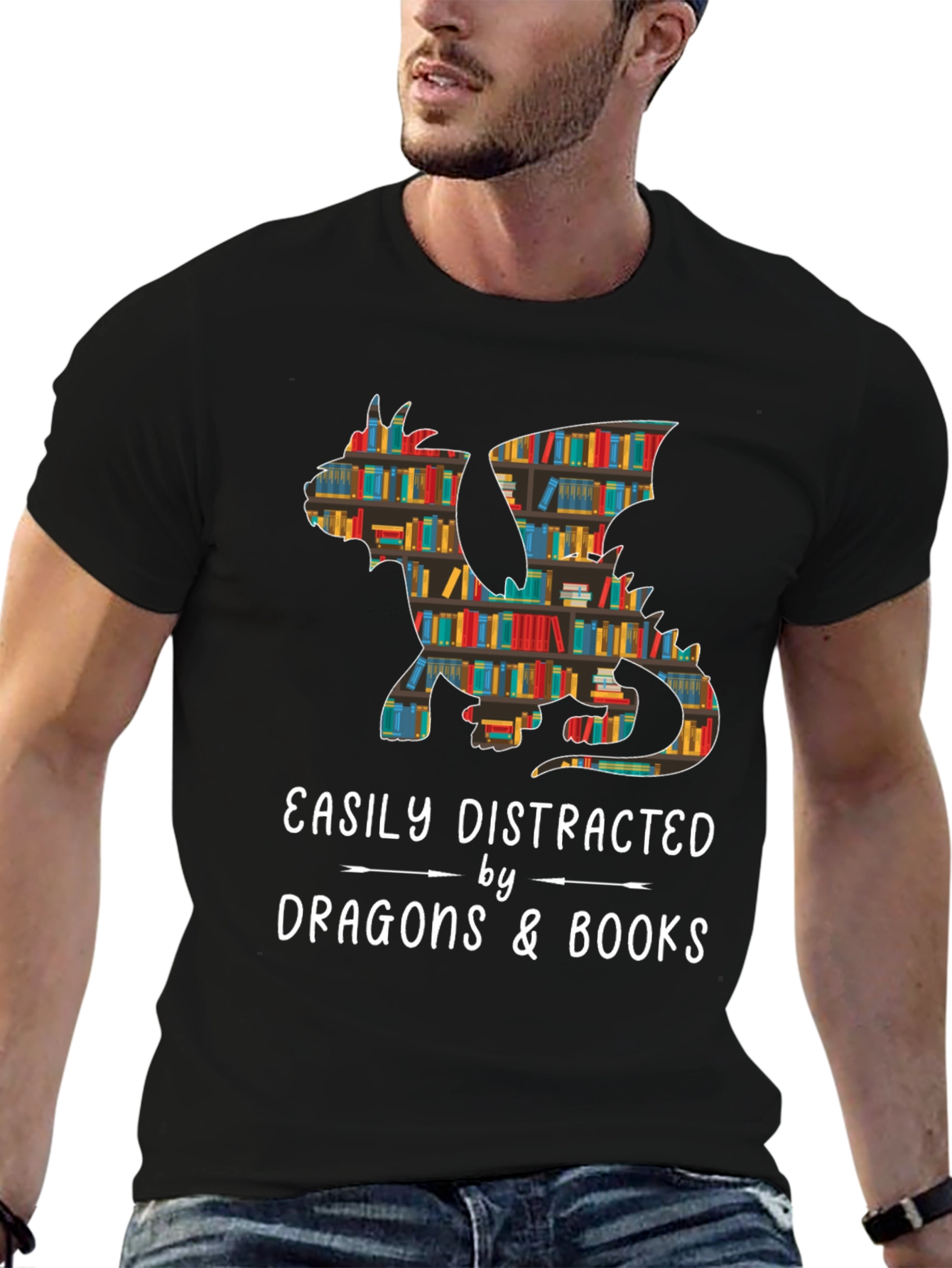 Dragon & Books Graphic Tee