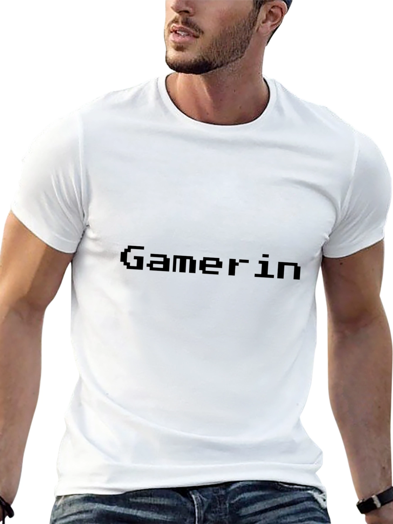 Gamerin T-Shirt - Black Pixel Text Tee