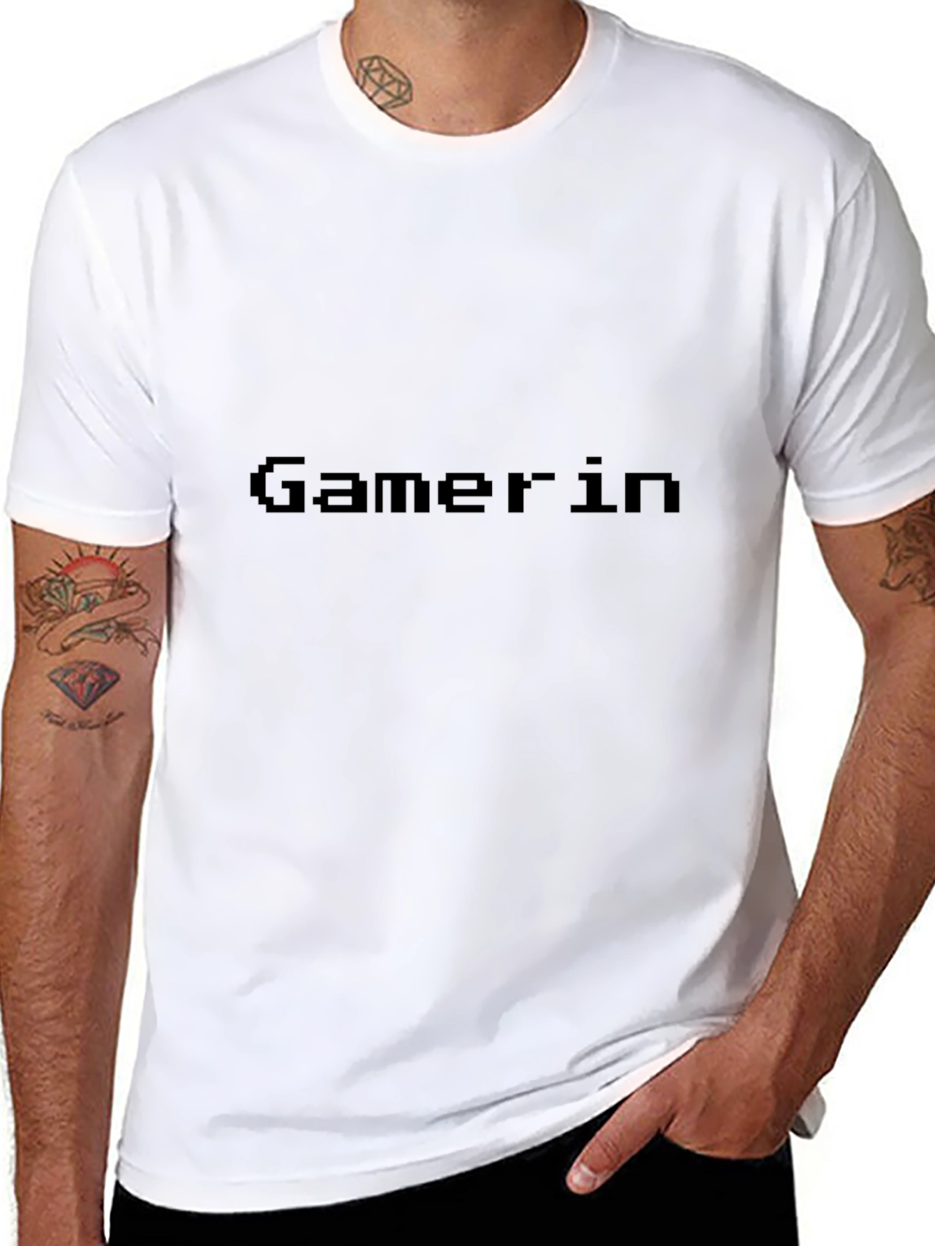 Gamerin T-Shirt - Black Pixel Text Tee