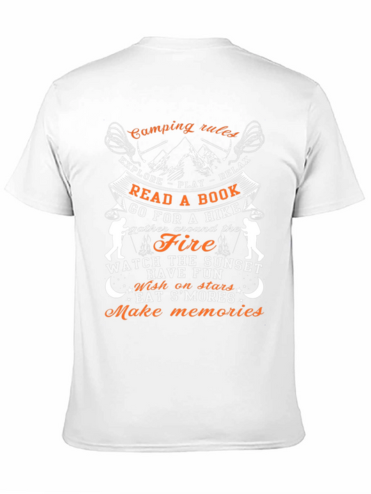 Camping Rules Graphic T-Shirt - Explore Relax Enjoy
