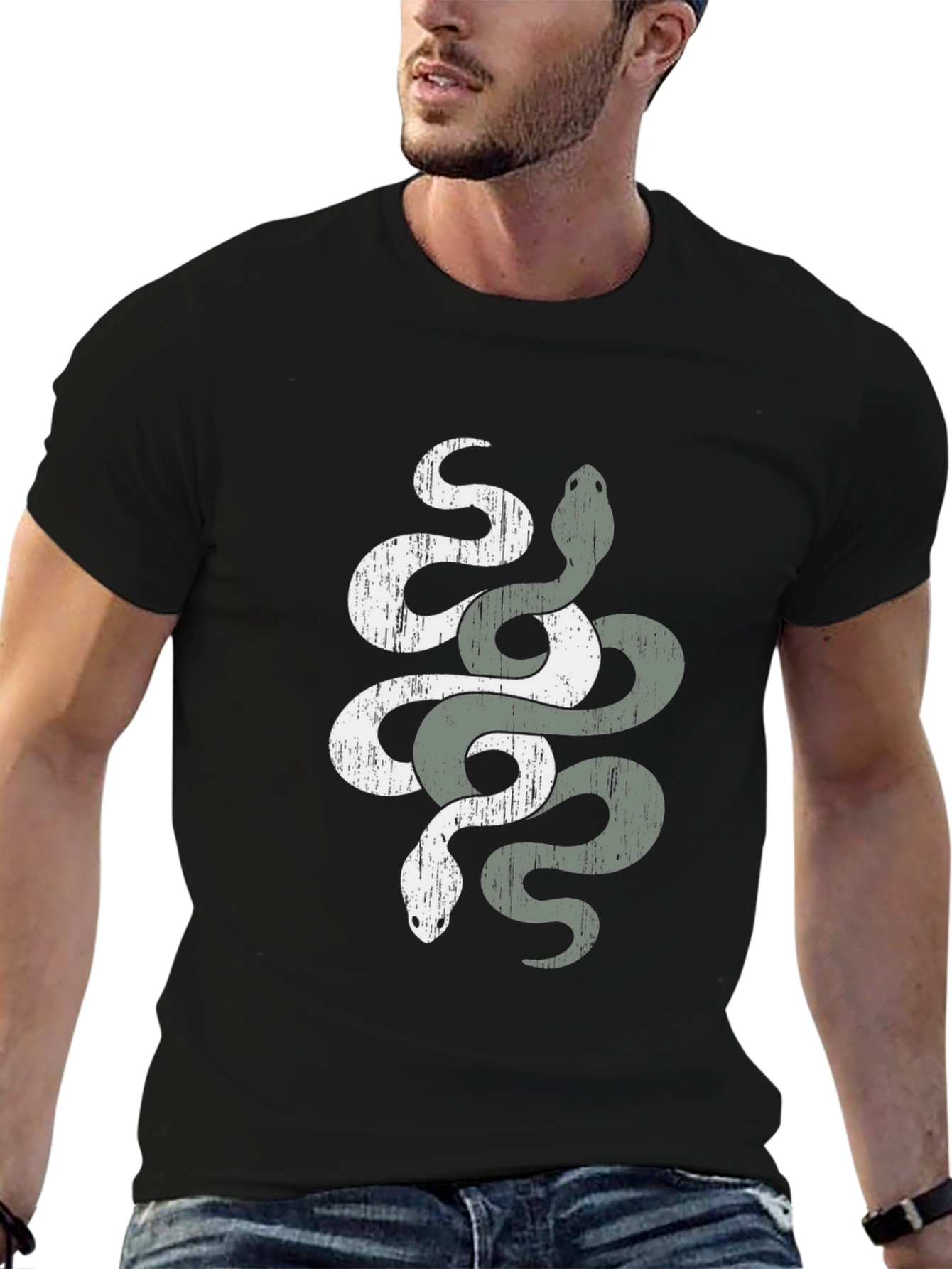 Intertwined Snake Graphic T-Shirt