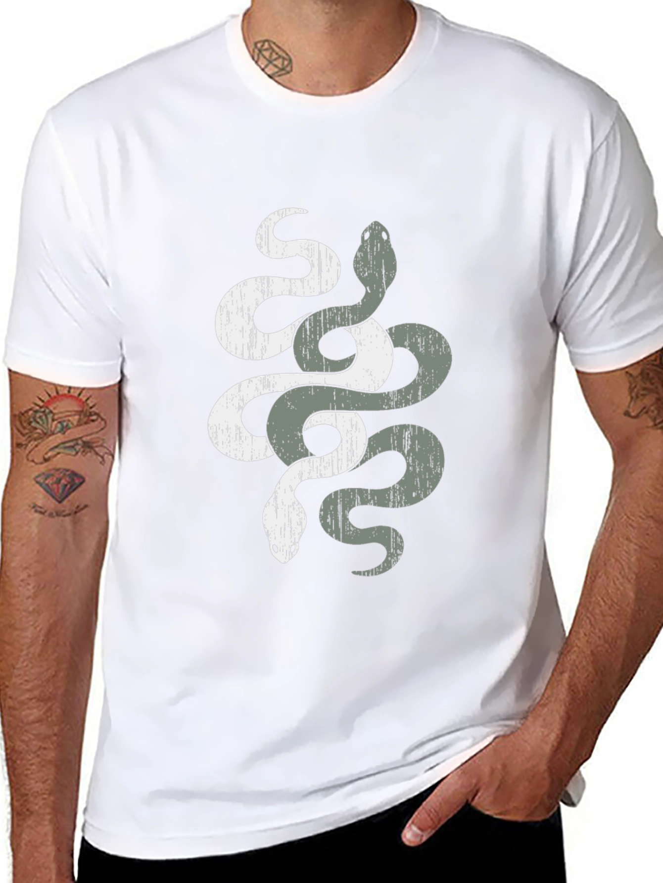 Intertwined Snake Graphic T-Shirt