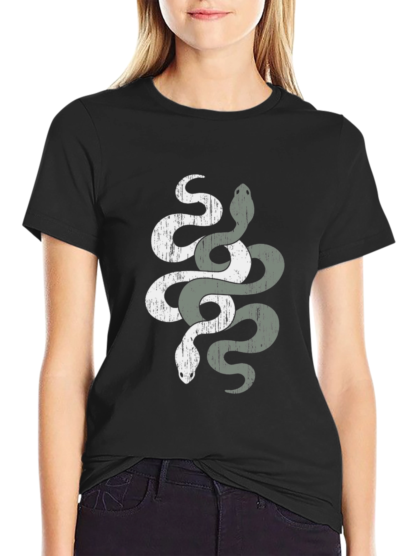 Intertwined Snake Graphic T-Shirt