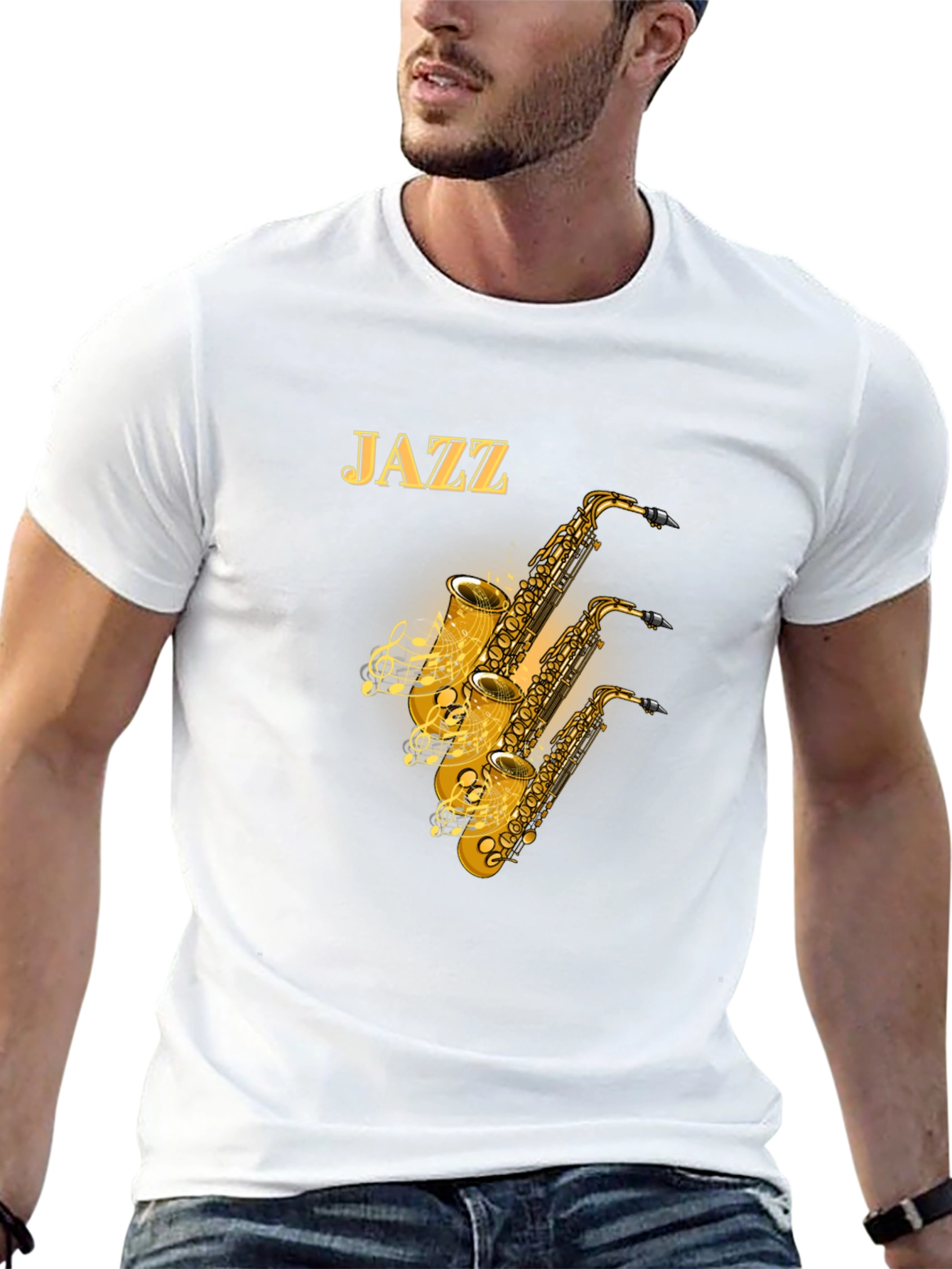 Jazz Saxophone Graphic T-Shirt - Music Lover Tee