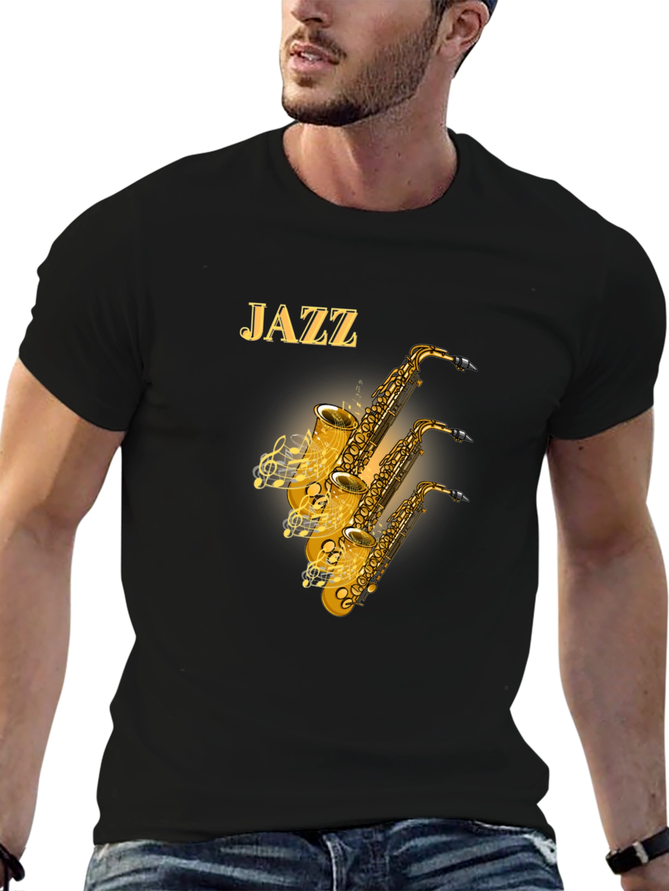 Jazz Saxophone Graphic T-Shirt - Music Lover Tee