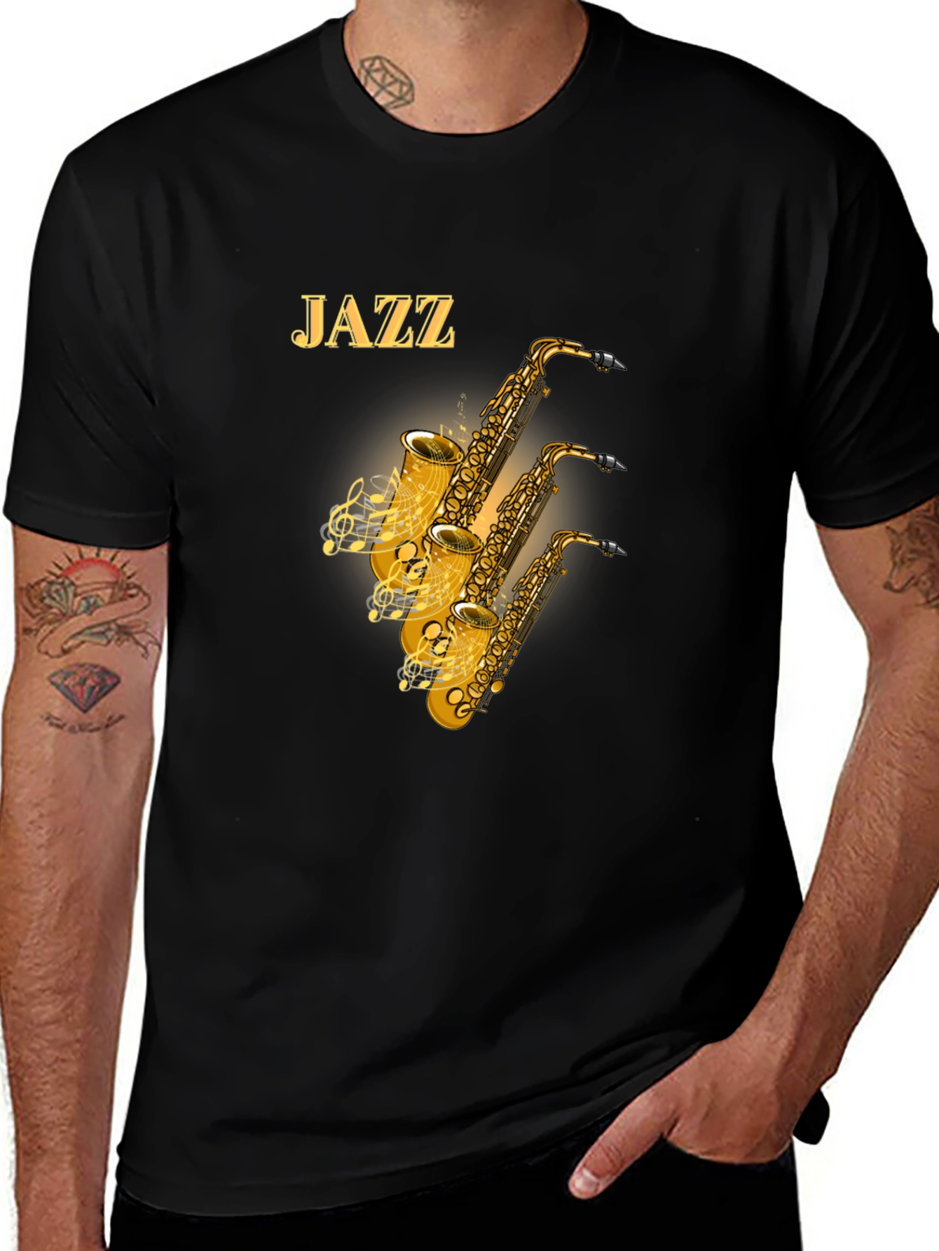 Jazz Saxophone Graphic T-Shirt - Music Lover Tee