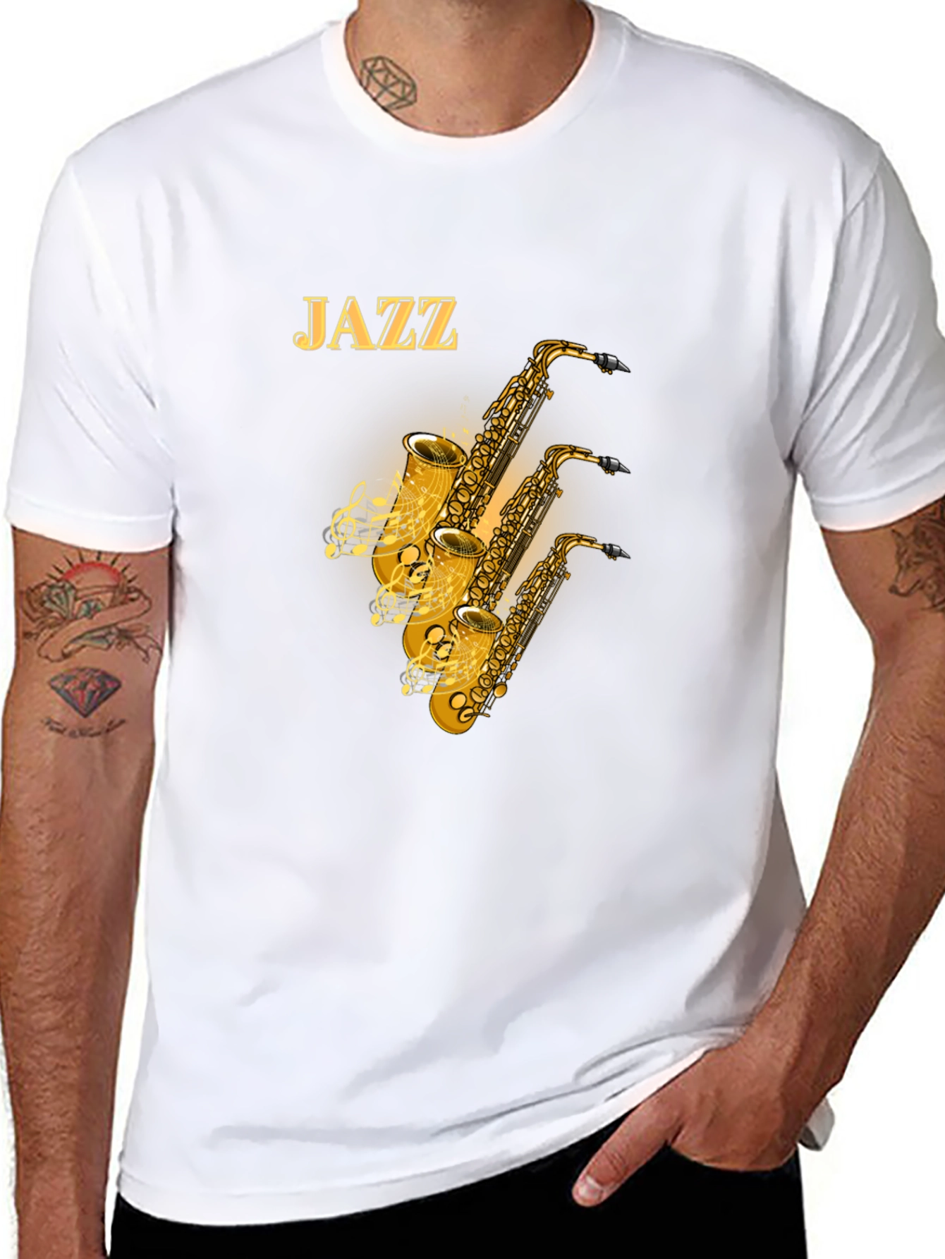 Jazz Saxophone Graphic T-Shirt - Music Lover Tee