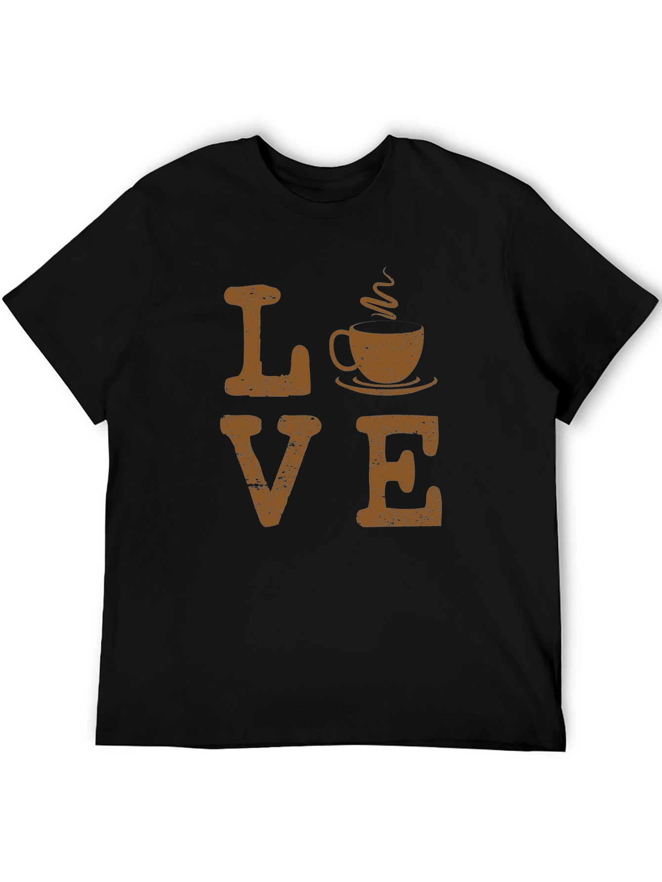 Love Coffee Graphic Tee - Black Cotton Blend