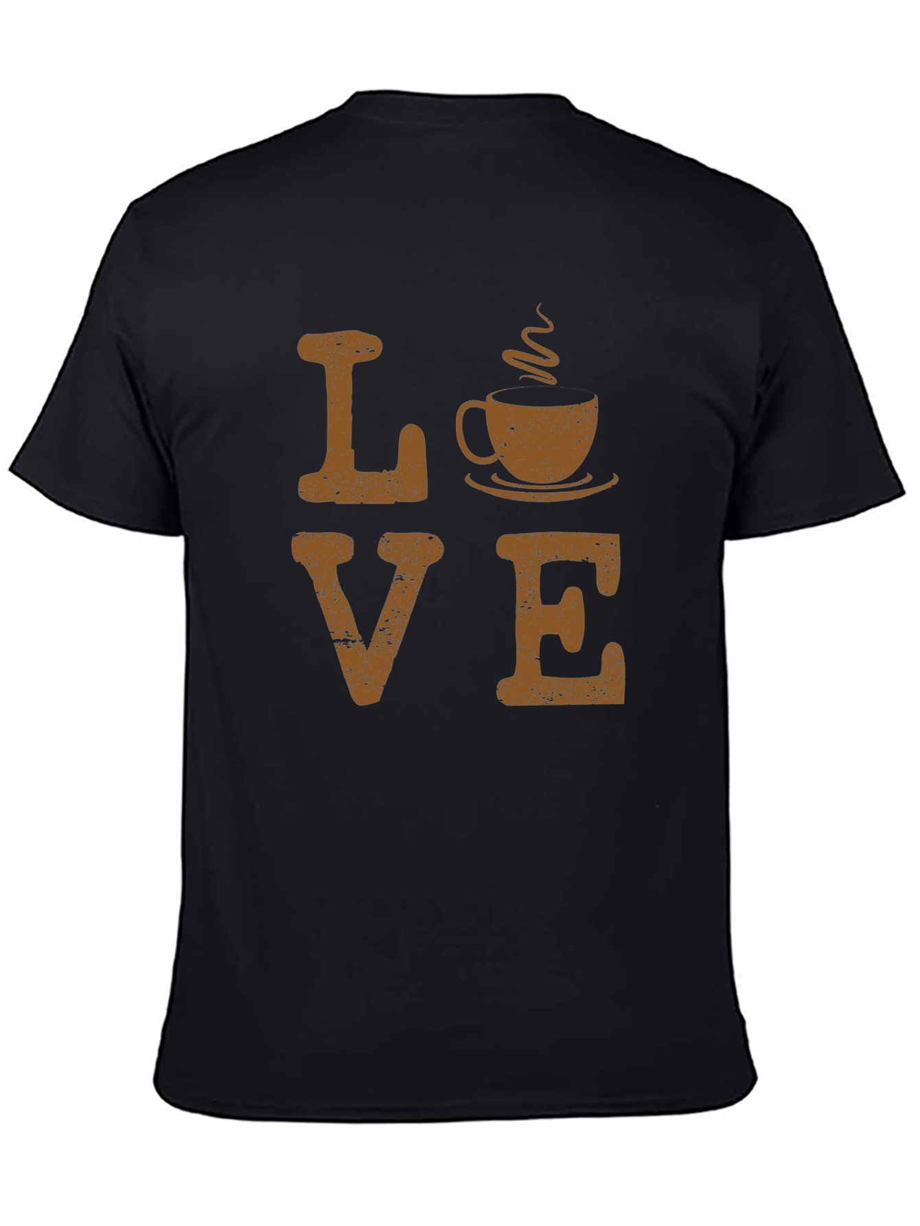 Love Coffee Graphic Tee - Black Cotton Blend