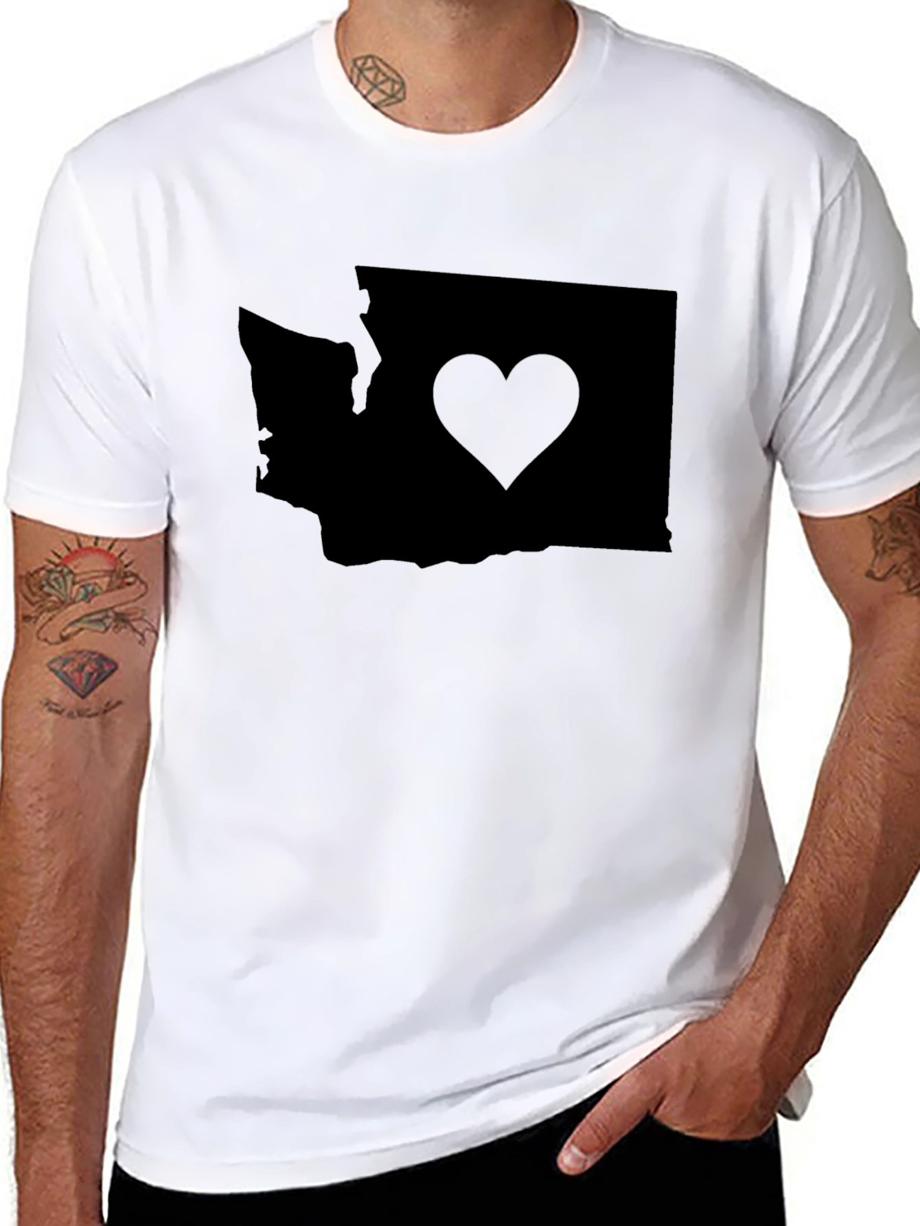 Washington State Love Heart T-Shirt