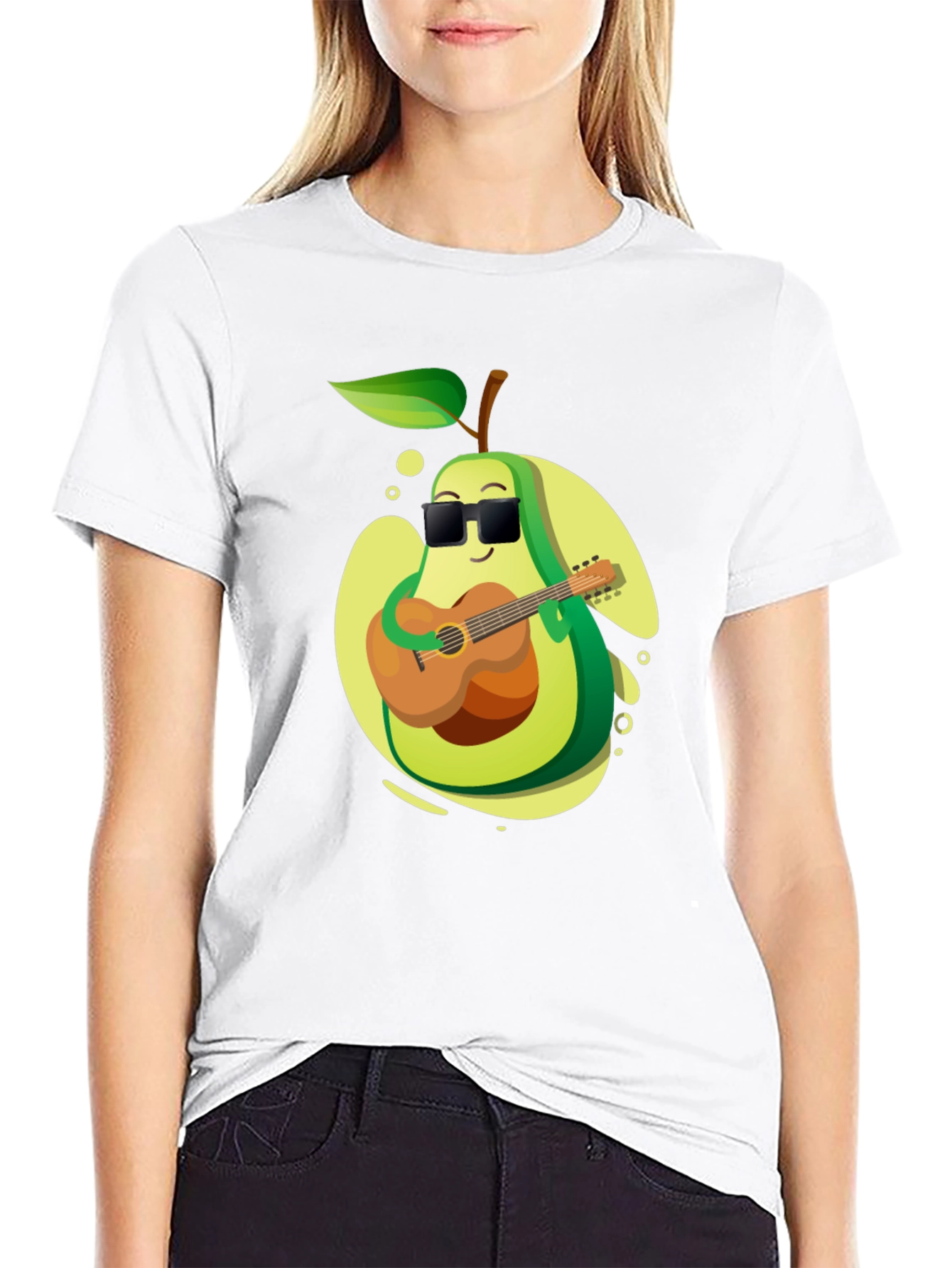 Avocado Guitarist Graphic T-Shirt - Cool Music Lover Tee