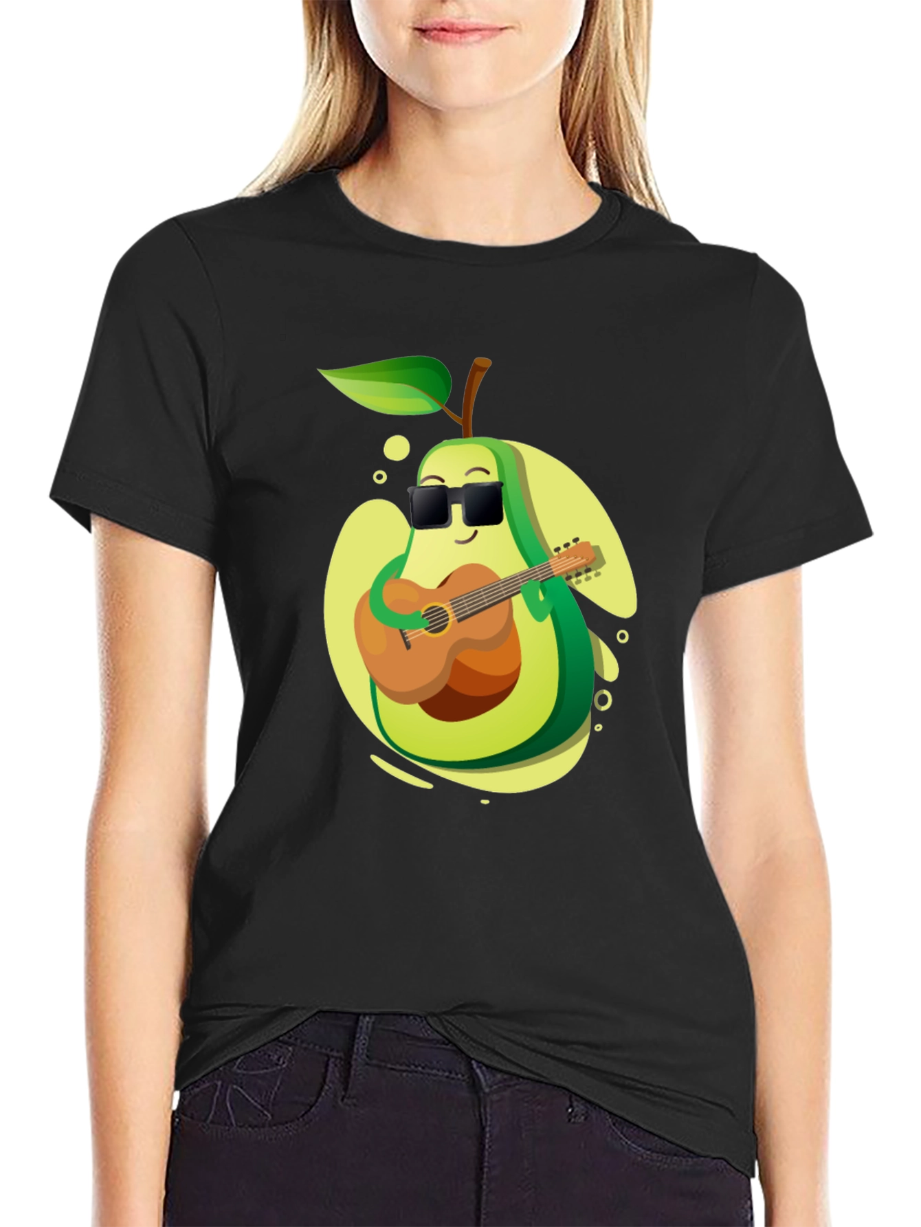 Avocado Guitarist Graphic T-Shirt - Cool Music Lover Tee