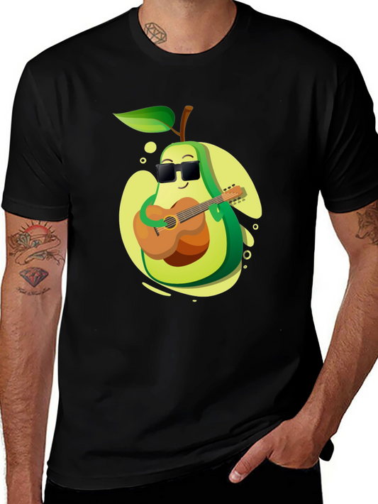Avocado Guitarist Graphic T-Shirt - Cool Music Lover Tee