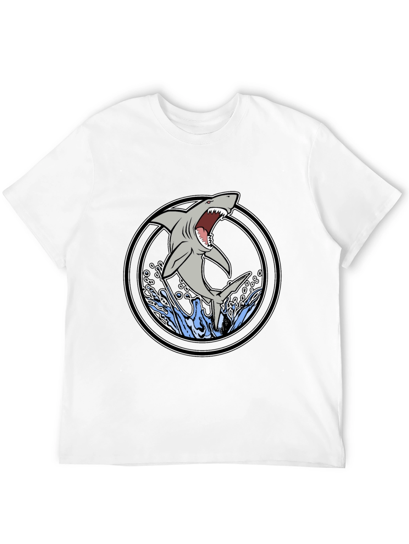 Shark Attack Graphic Tee - Black Cotton