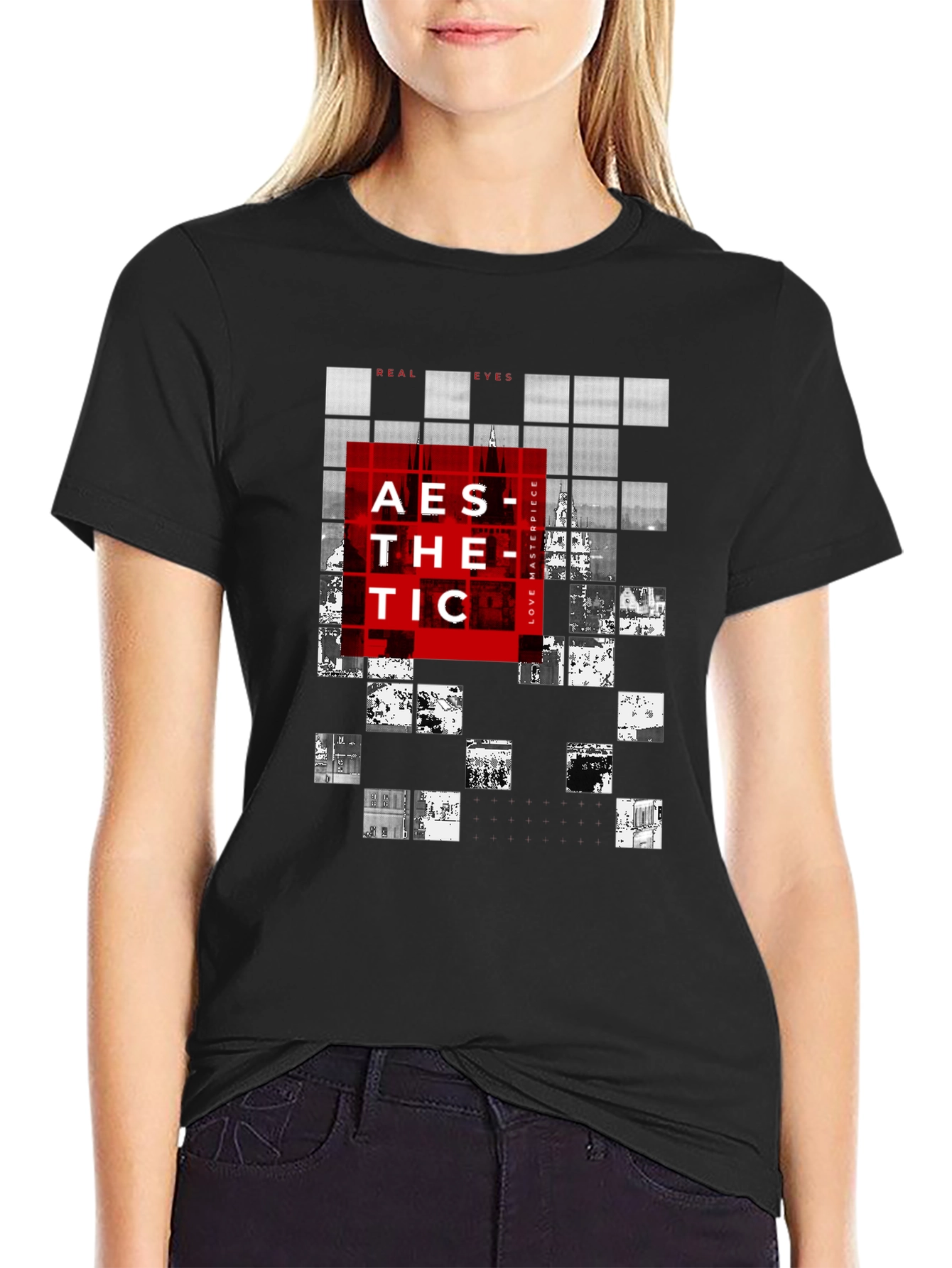 Aesthetic Graphic Print Black T-Shirt
