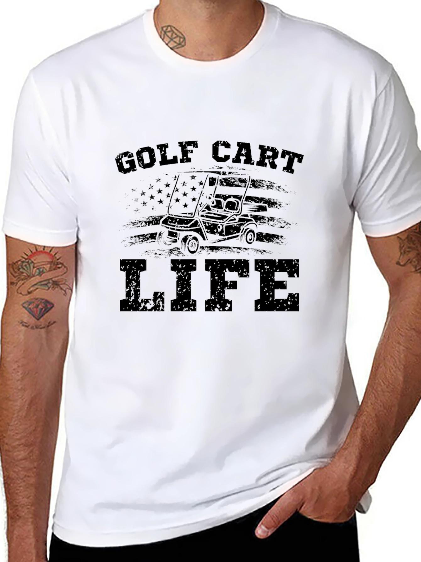 Golf Cart Life T-Shirt - Mens Black Tee