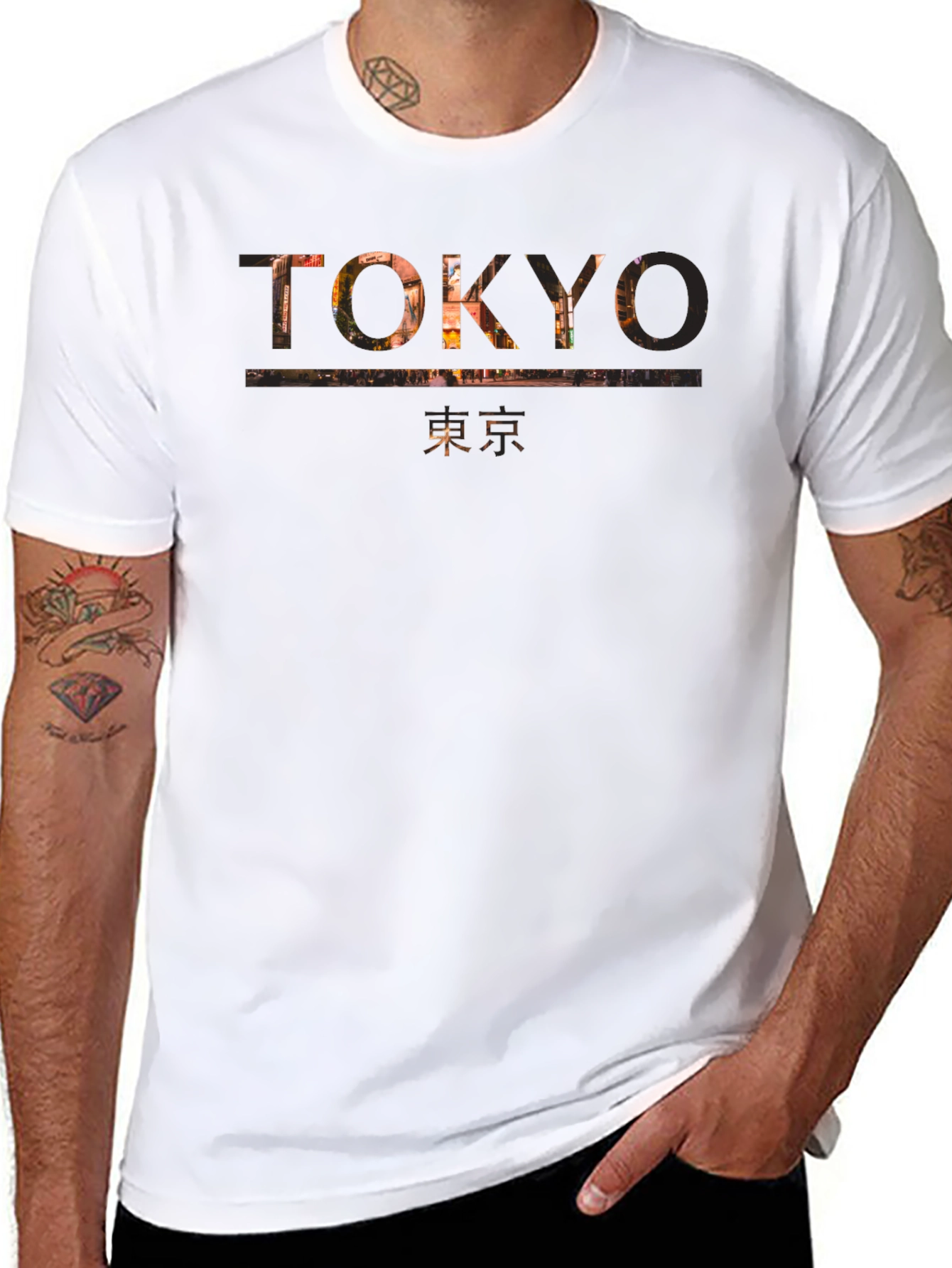 Tokyo Graphic Print Mens Black T-Shirt