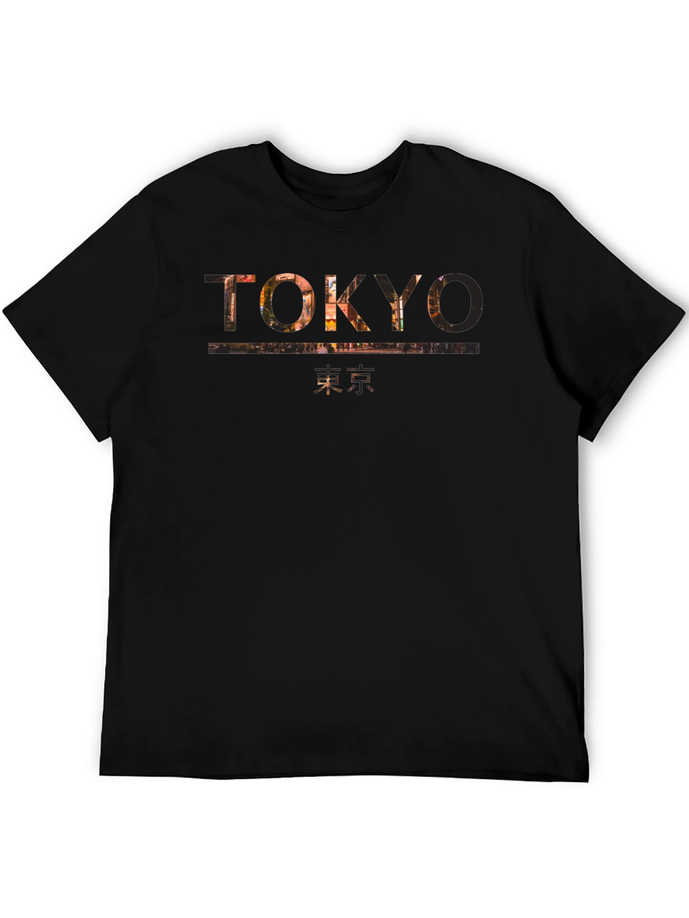 Tokyo Graphic Print Mens Black T-Shirt