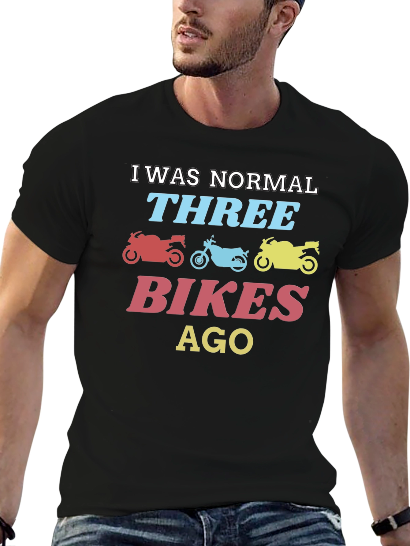 Funny Motorcycle T-Shirt - Three Bikes Ago Design