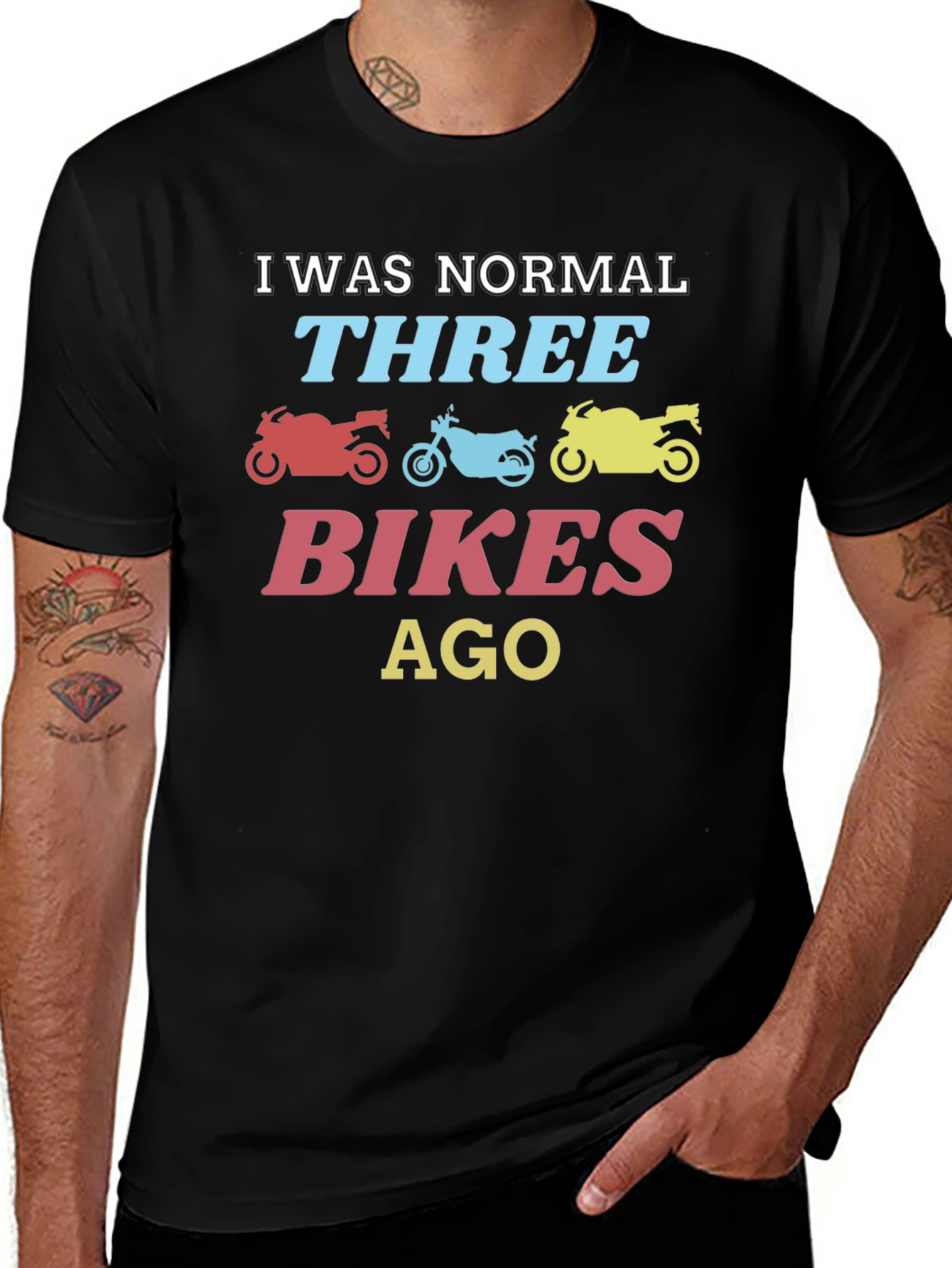 Funny Motorcycle T-Shirt - Three Bikes Ago Design