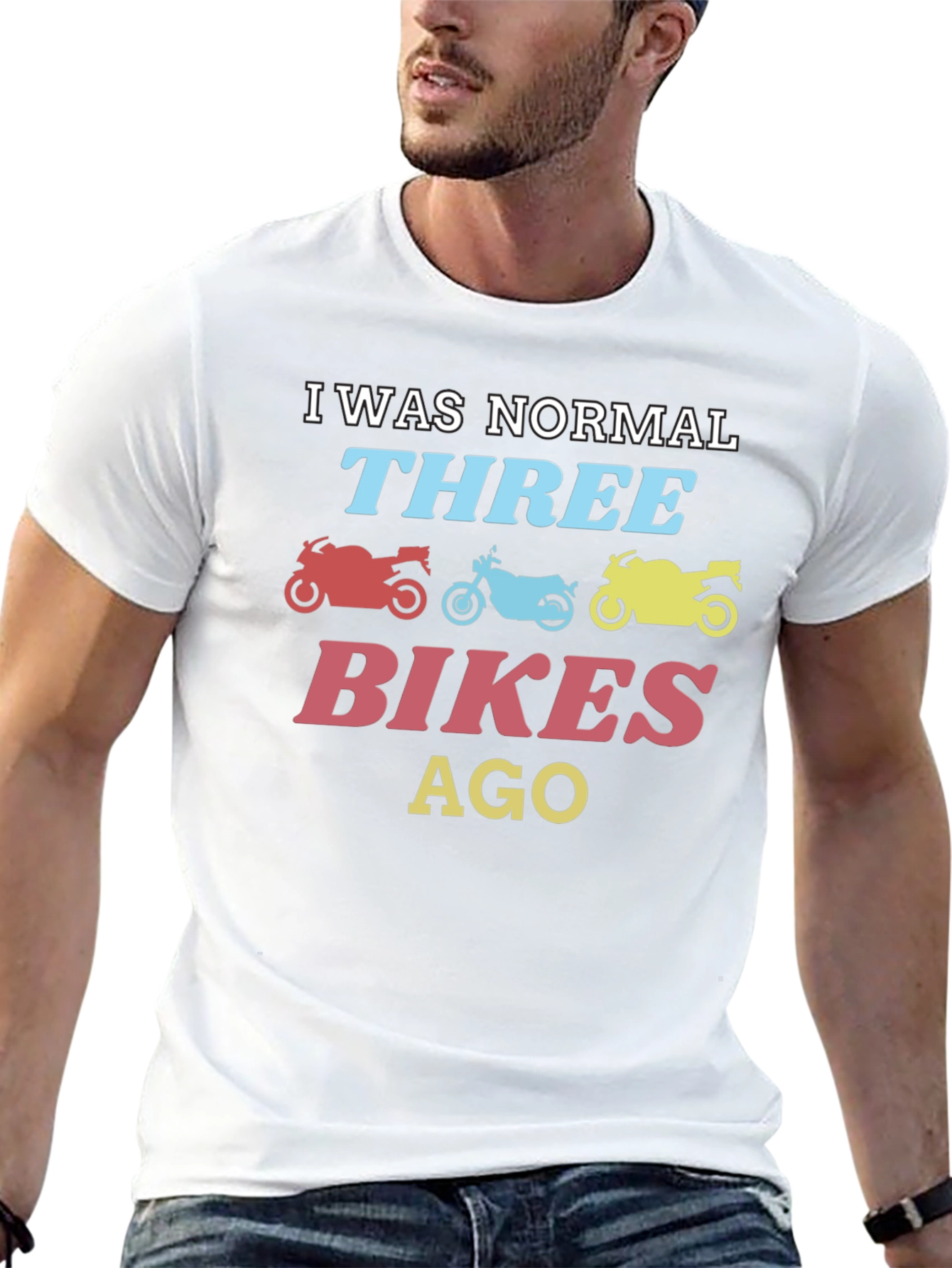 Funny Motorcycle T-Shirt - Three Bikes Ago Design