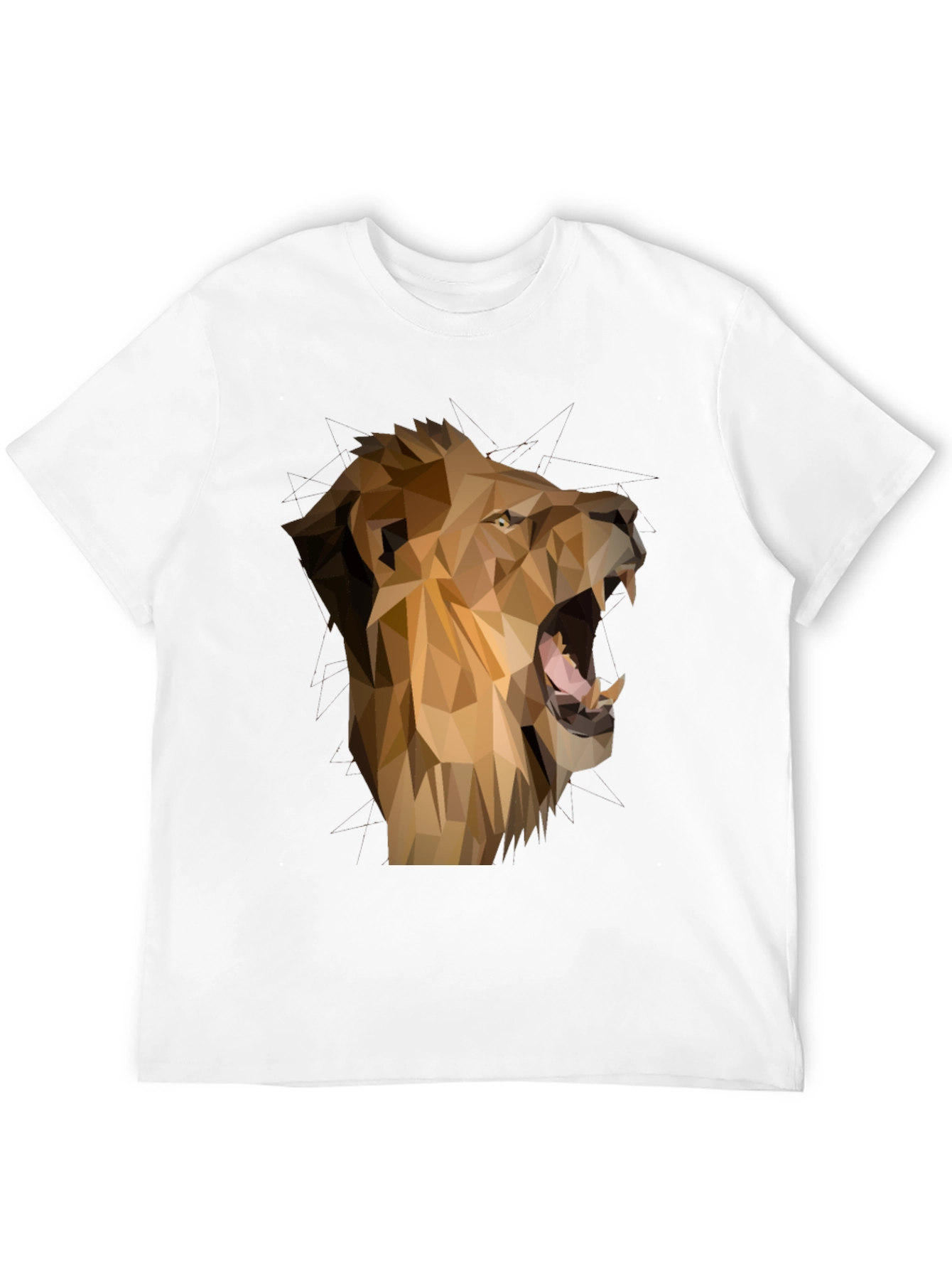 Geometric Lion Graphic Tee - Mens Black T-Shirt
