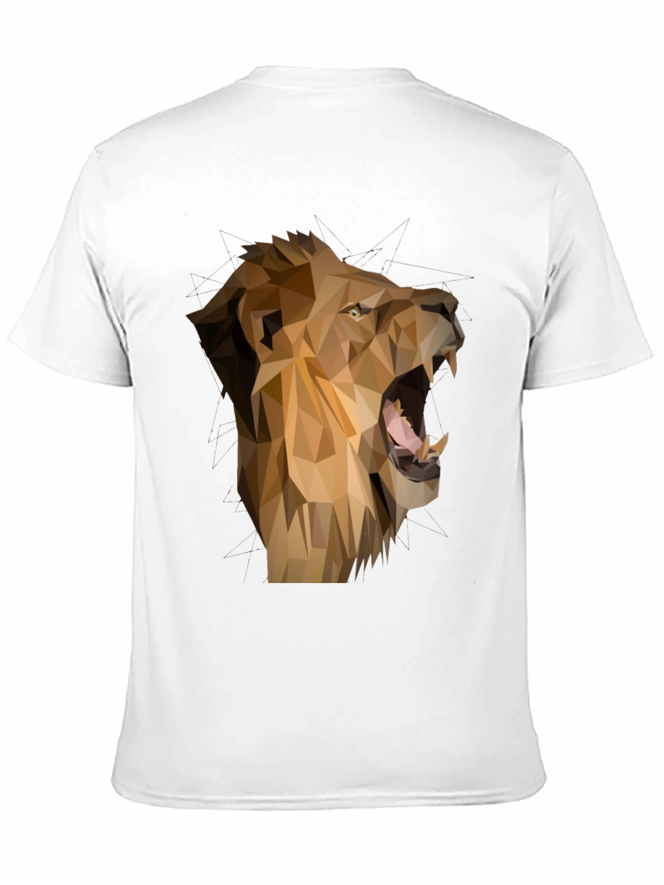 Geometric Lion Graphic Tee - Mens Black T-Shirt