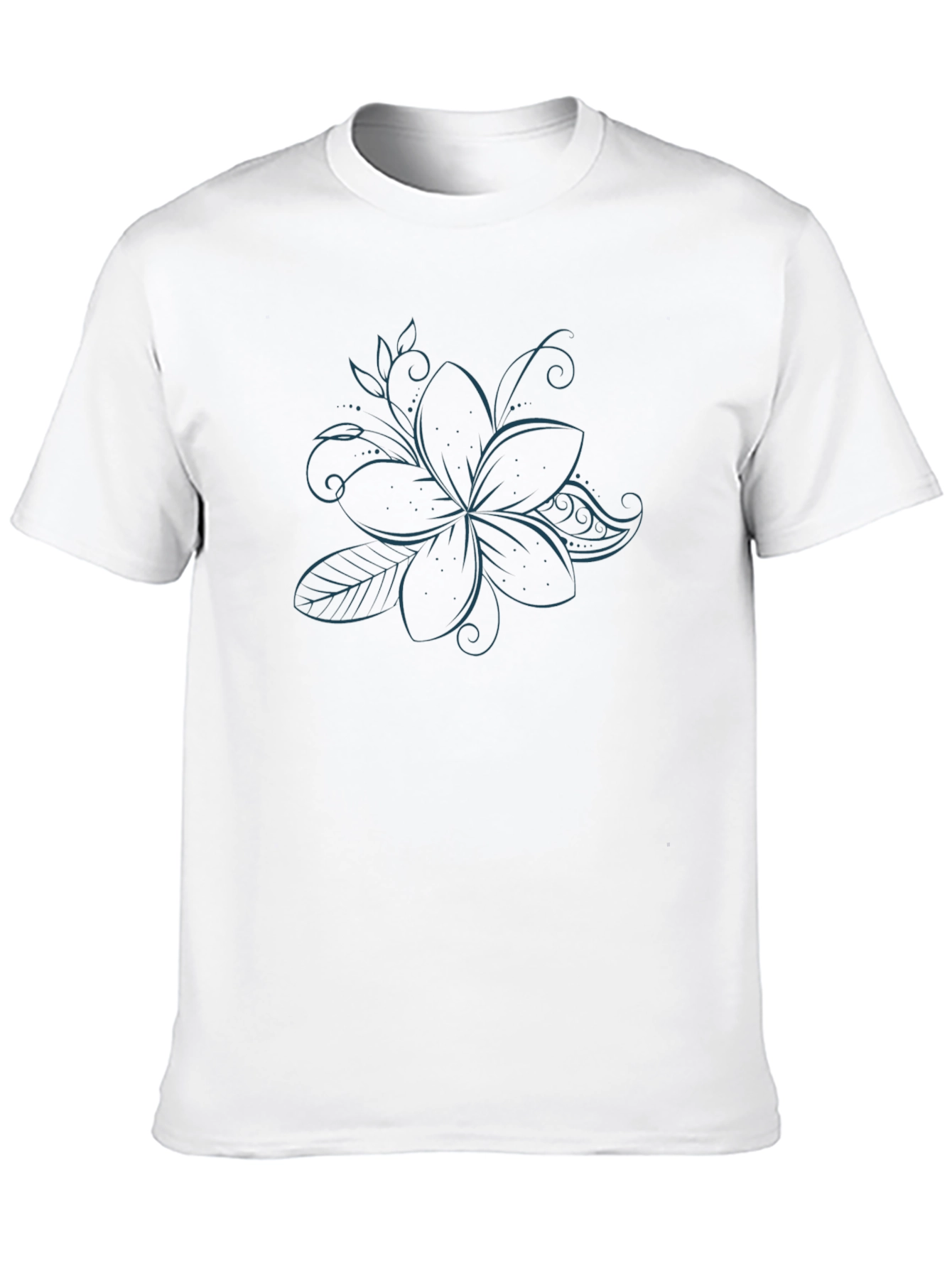 Elegant Black T-Shirt with Floral Design