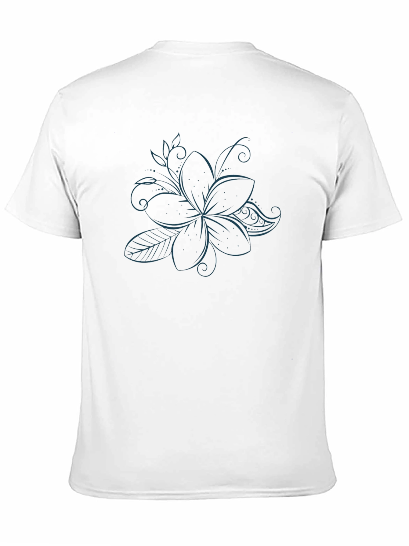 Elegant Black T-Shirt with Floral Design