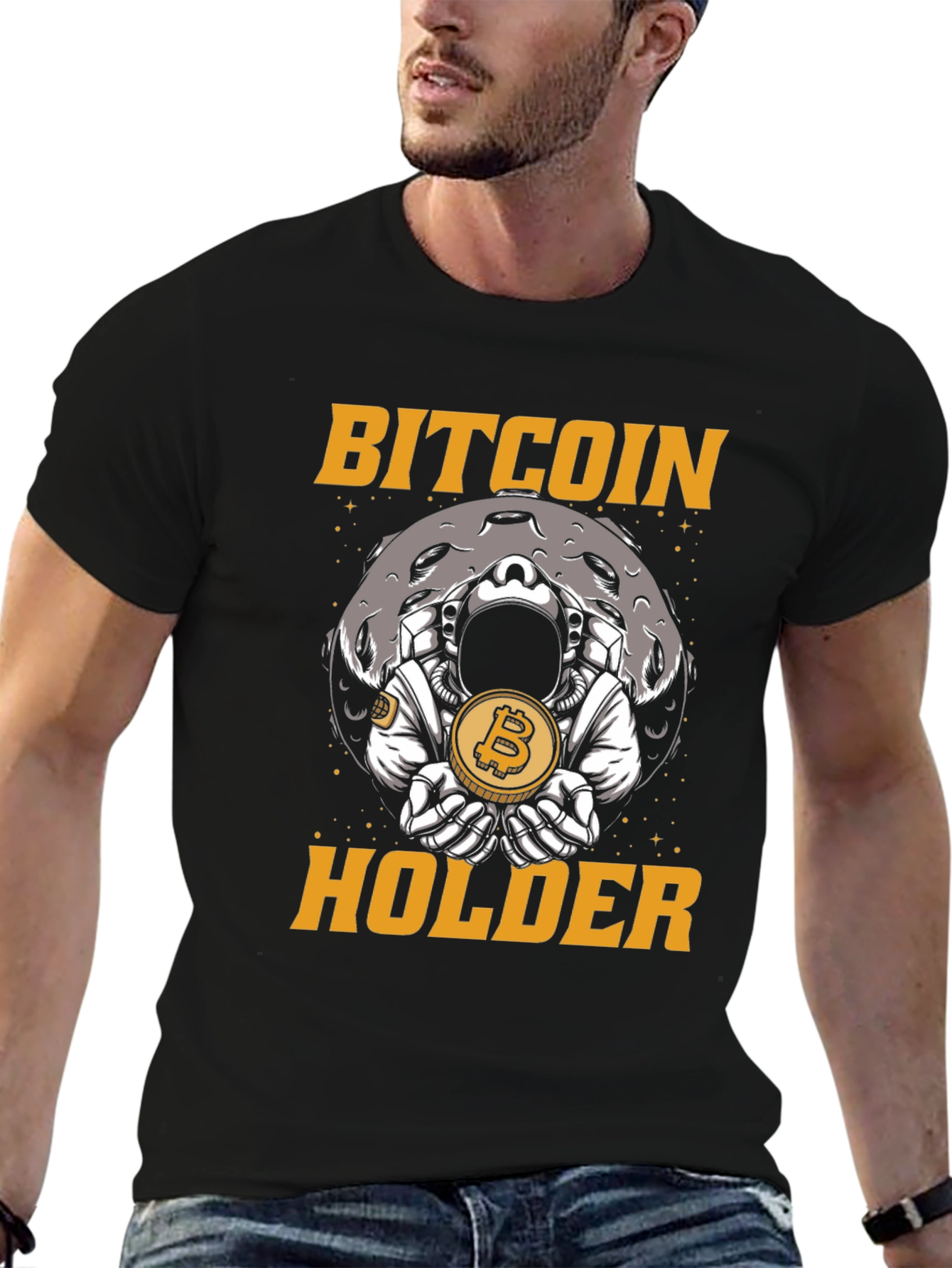 Bitcoin Holder Graphic T-Shirt - Crypto Astronaut Moon