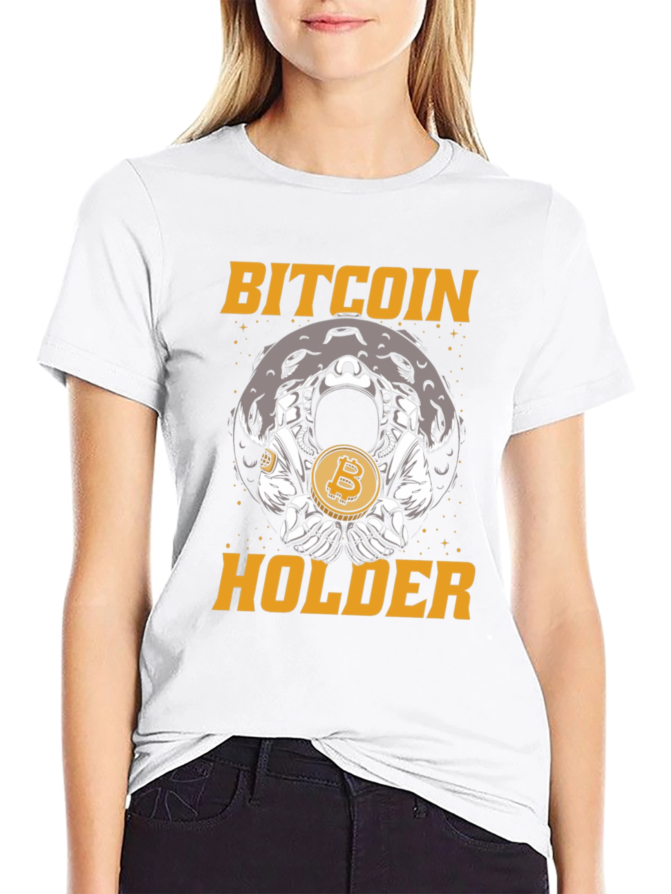 Bitcoin Holder Graphic T-Shirt - Crypto Astronaut Moon