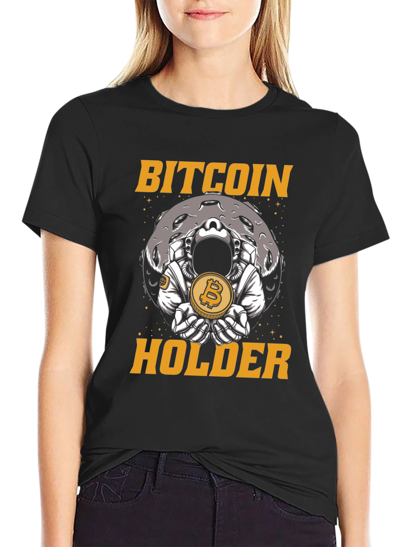 Bitcoin Holder Graphic T-Shirt - Crypto Astronaut Moon
