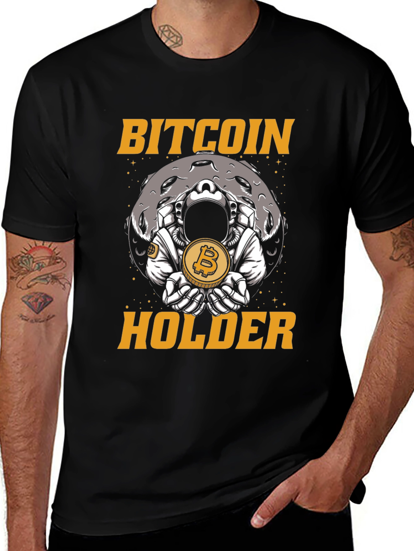 Bitcoin Holder Graphic T-Shirt - Crypto Astronaut Moon