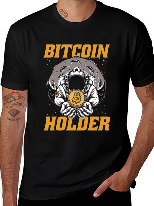 Bitcoin Holder Graphic T-Shirt - Crypto Astronaut Moon
